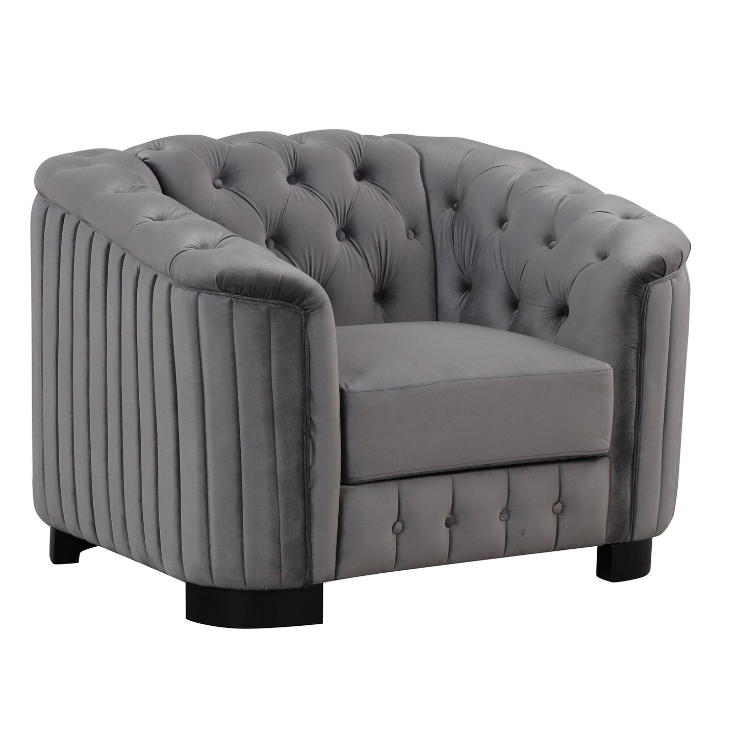 Roomfitters 41.5 Velvet Upholstered Accent Sofa Chair with Thick Removable Cushion Modern Single Couch