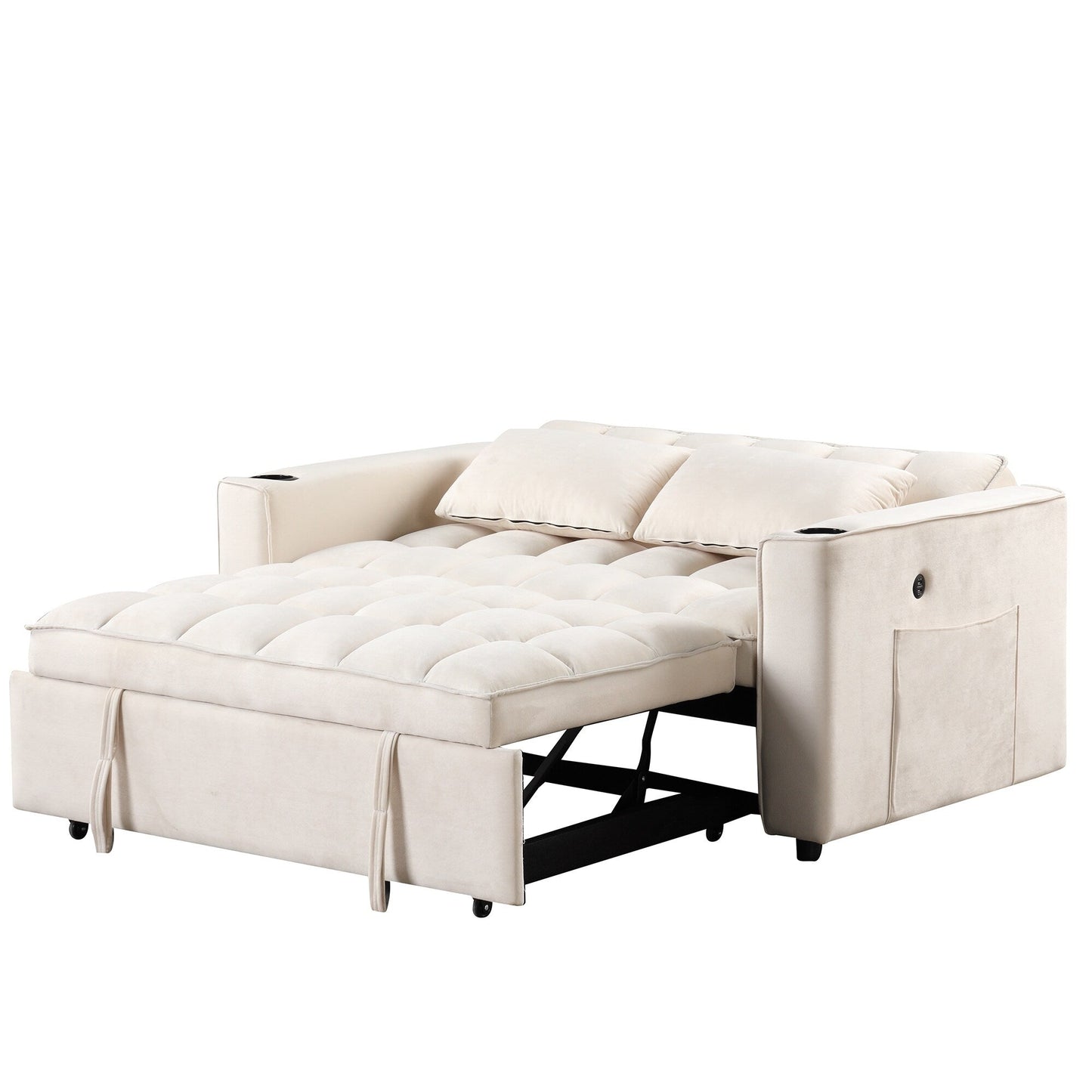 Roomfitters 58 4-1 Multi-functional Sofa Bed with Cup Holder and USB Port for Living Room or Apartments
