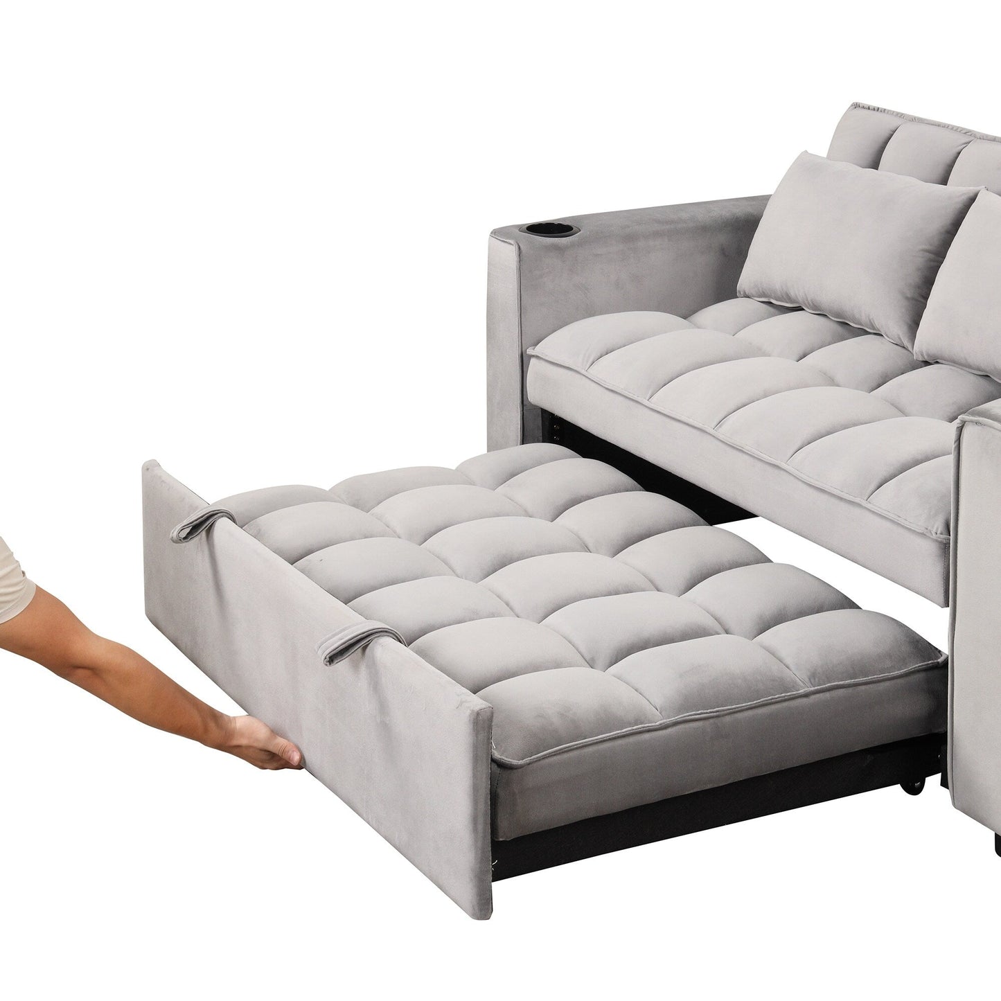 Roomfitters 58 4-1 Multi-functional Sofa Bed with Cup Holder and USB Port for Living Room or Apartments