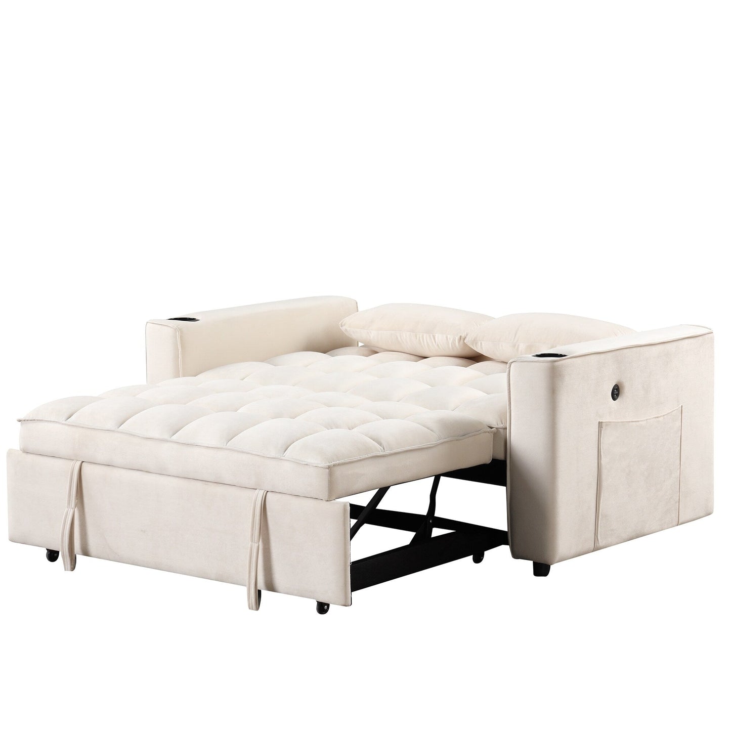 Roomfitters 58 4-1 Multi-functional Sofa Bed with Cup Holder and USB Port for Living Room or Apartments
