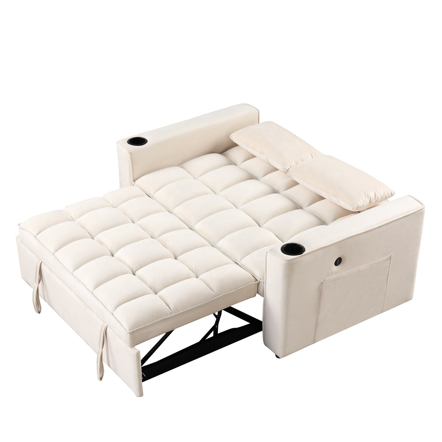Roomfitters 58 4-1 Multi-functional Sofa Bed with Cup Holder and USB Port for Living Room or Apartments