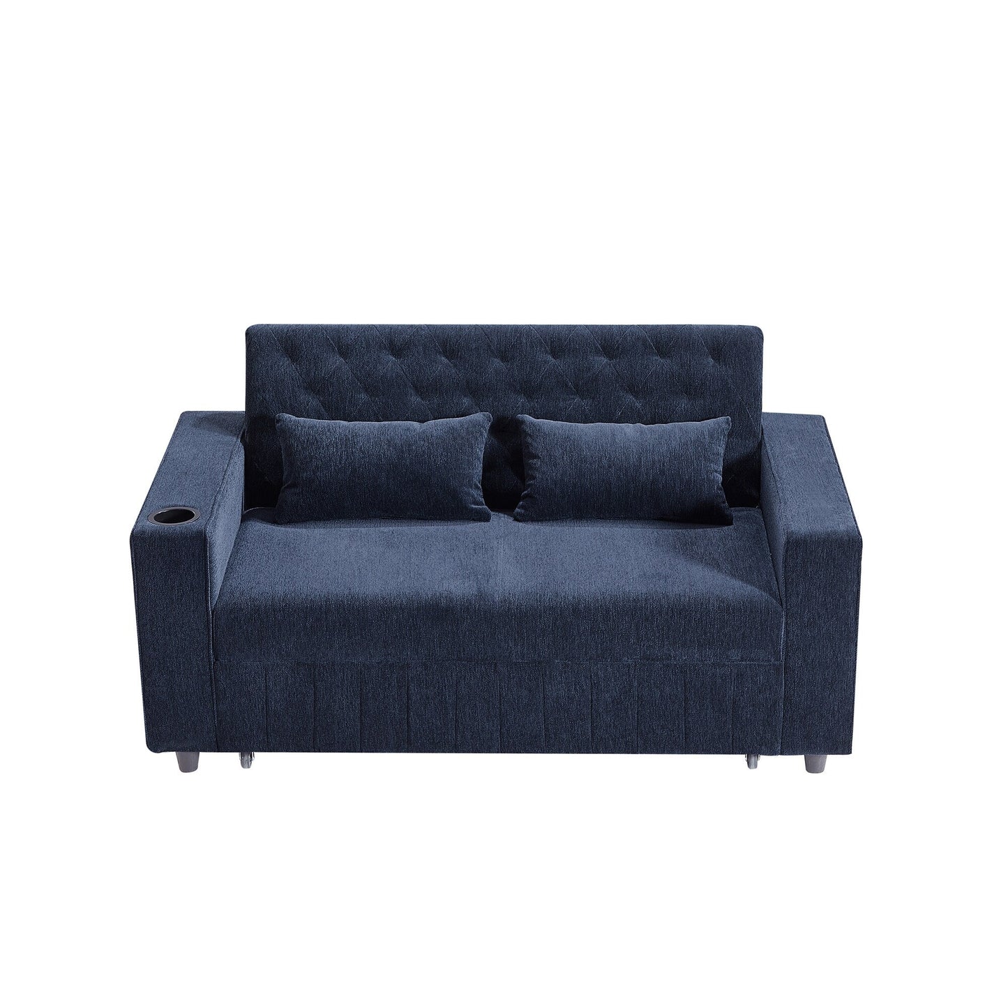 Roomfitters 61.4 Pull-Out Convertible Loveseat Sofa Bed with Adjustable Backrest for Living Room