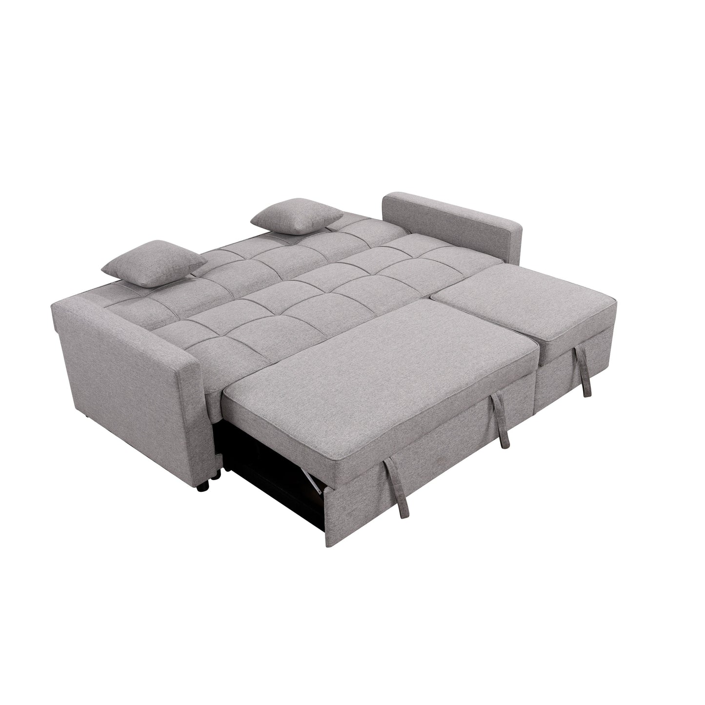 Roomfitters 83 Oversized Upholstered Sofa Bed with Pull-Out Couch Bed & Adjustable Backrest, 3-Seater Convertible Sleeper Sofa