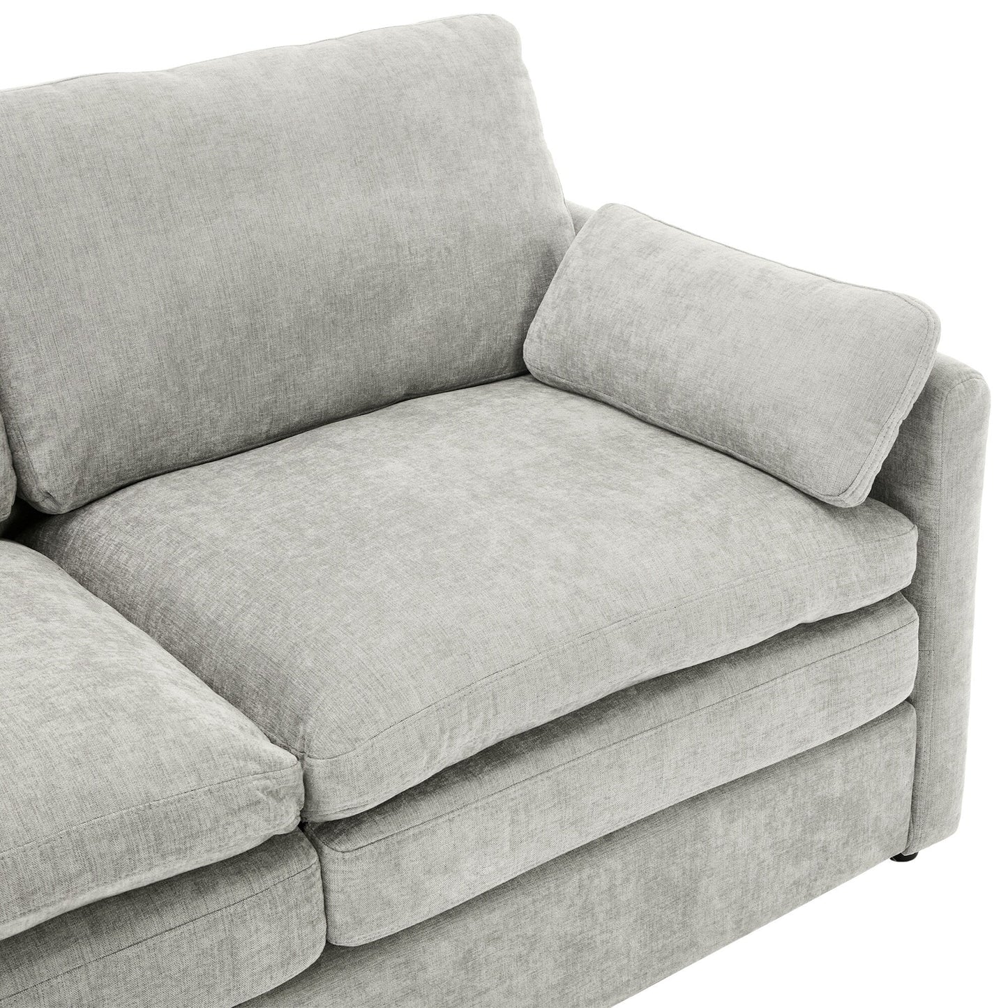 Roomfitters 89 Oversized Upholstered 3-Seater Cloud Sofa with Dual Plush Cushions
