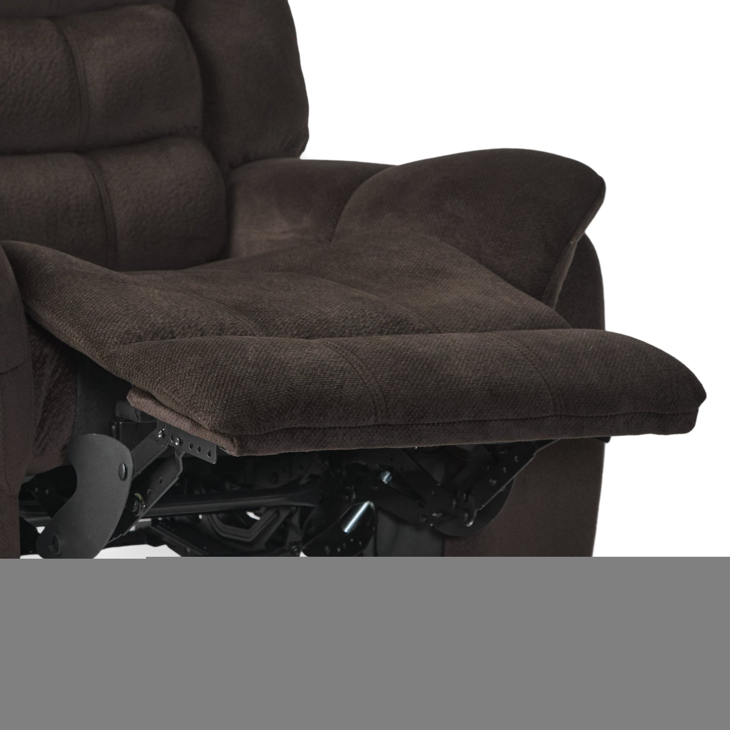Roomfitters Classic Design, Brown Plush Fabric, Glider Recliner