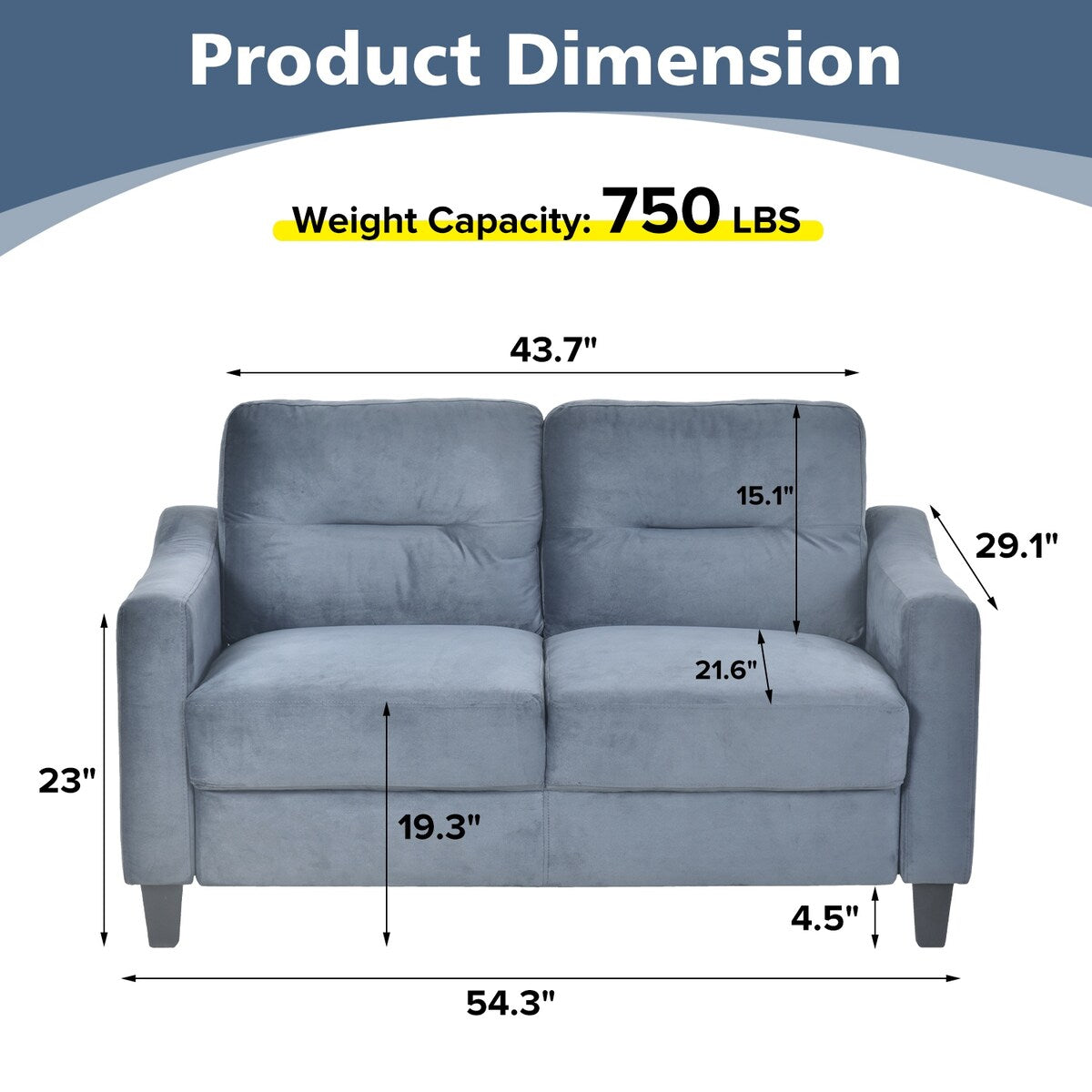 Roomfitters Comfortable Sectional Seater Couch and Sofa Set for Living Room, Bedroom, Office | Small Space Furniture