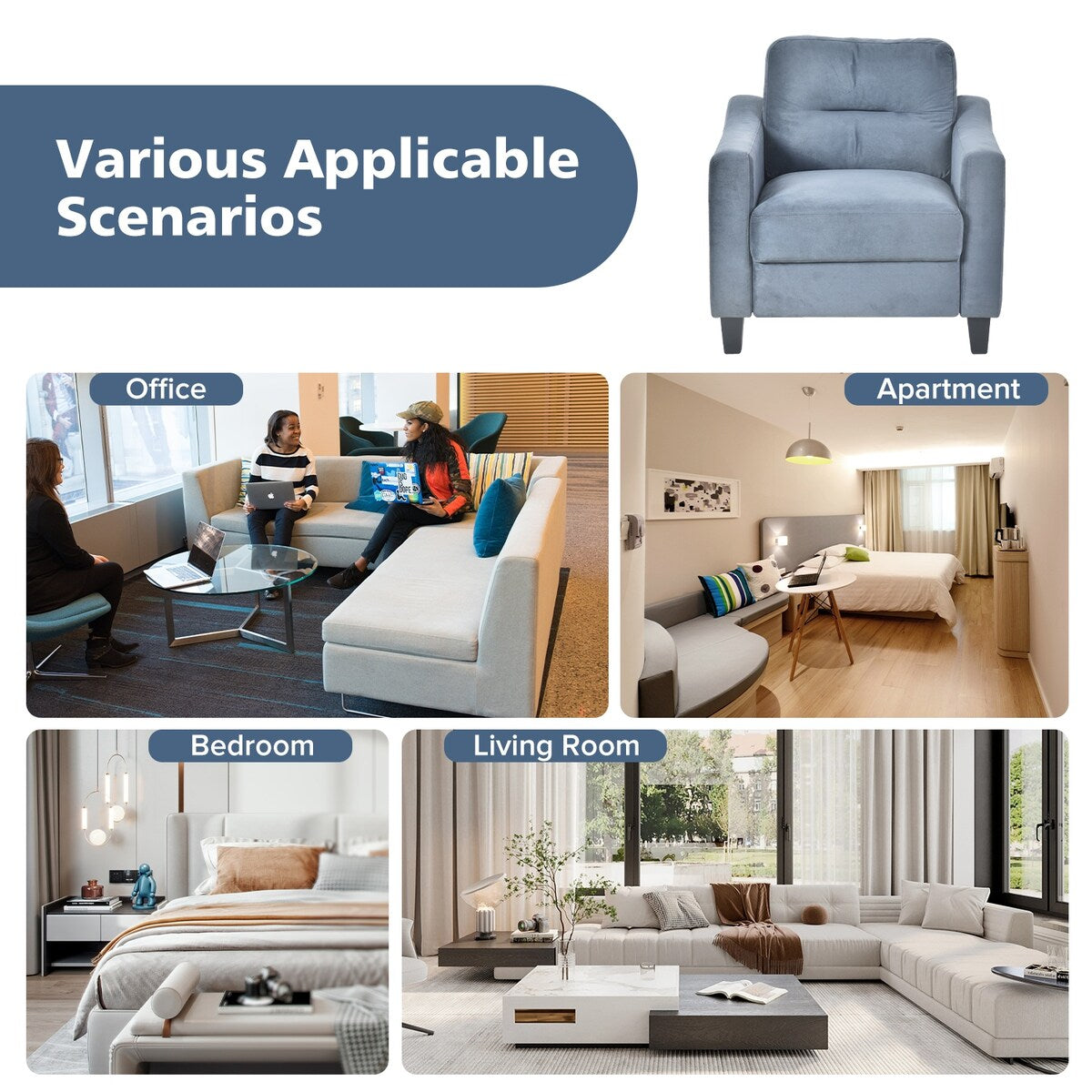 Roomfitters Comfortable Sectional Seater Couch and Sofa Set for Living Room, Bedroom, Office | Small Space Furniture