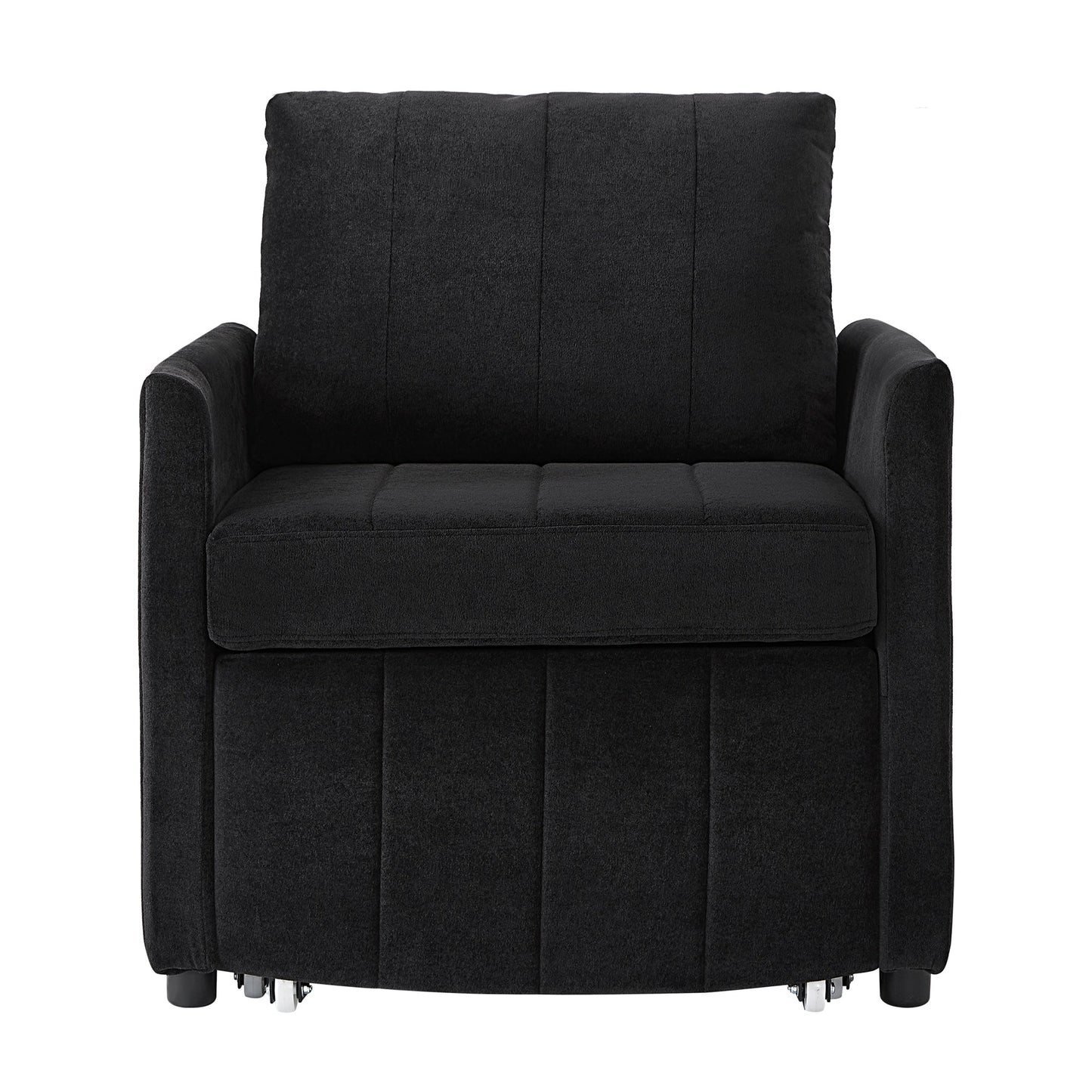 Roomfitters Convertible Sleeper Sofa with Pull-Out Bed 5-Position Adjustable Backrest Side Pockets & Storage Basket
