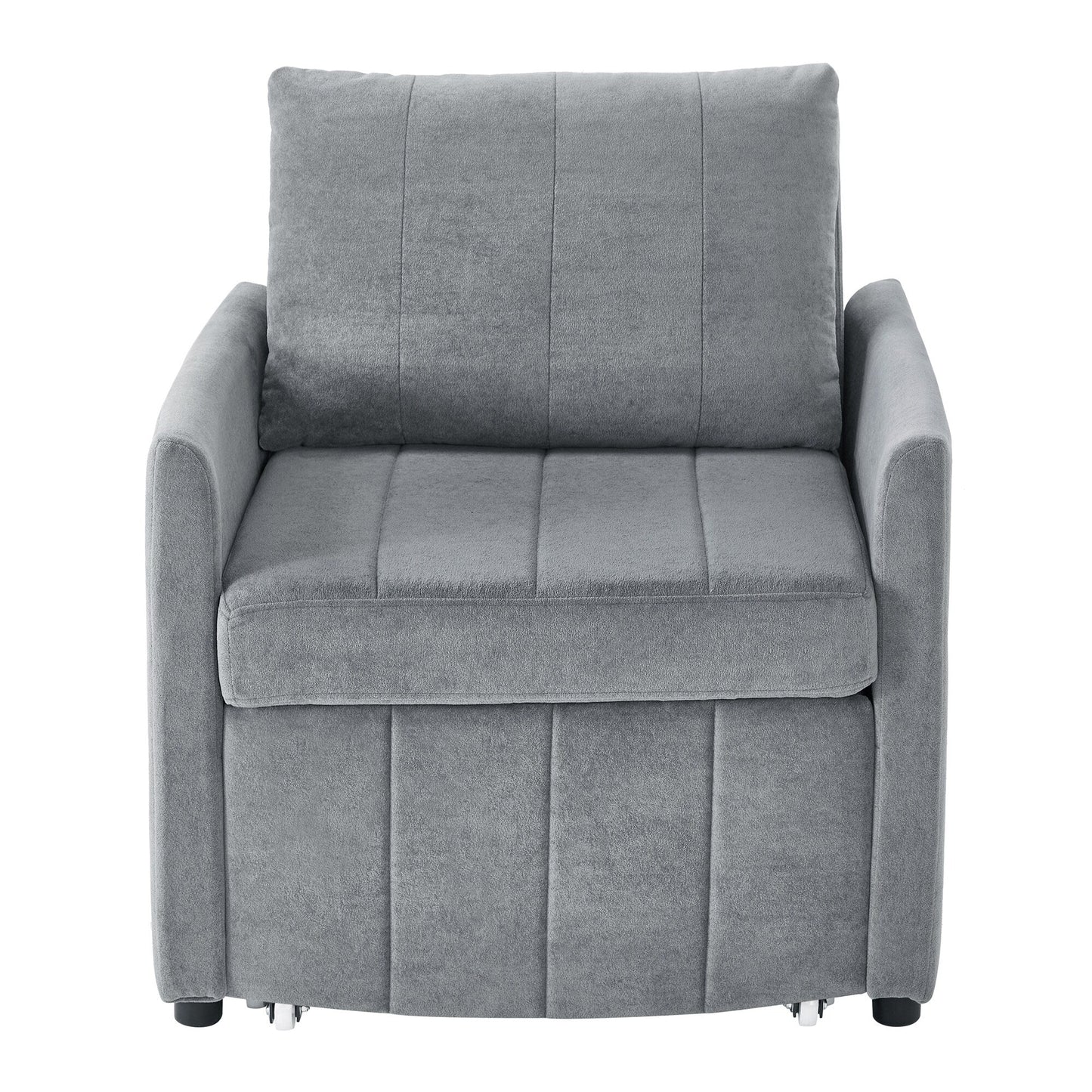 Roomfitters Convertible Sleeper Sofa with Pull-Out Bed 5-Position Adjustable Backrest Side Pockets & Storage Basket