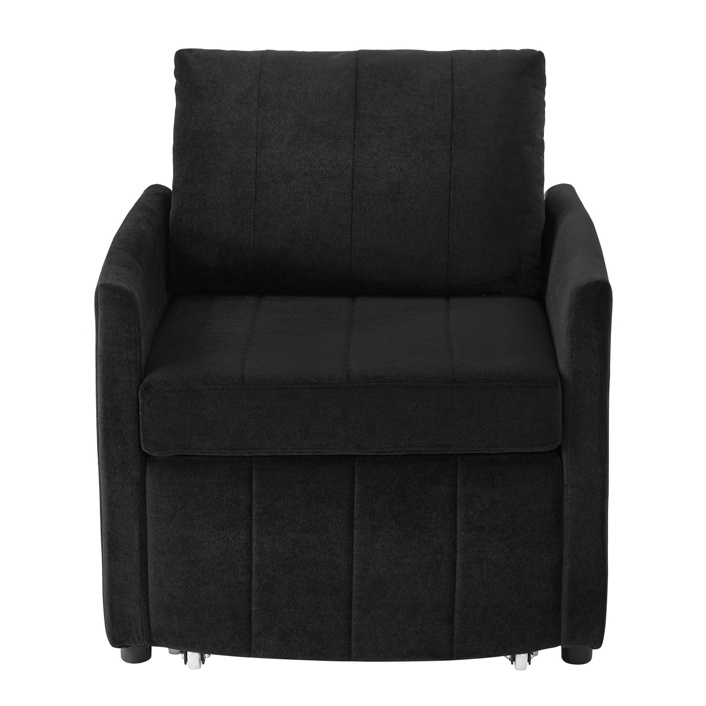 Roomfitters Convertible Sleeper Sofa with Pull-Out Bed 5-Position Adjustable Backrest Side Pockets & Storage Basket