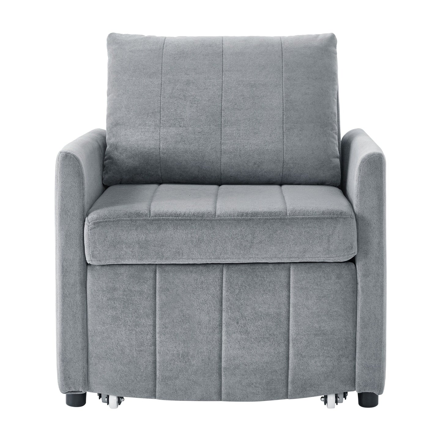 Roomfitters Convertible Sleeper Sofa with Pull-Out Bed 5-Position Adjustable Backrest Side Pockets & Storage Basket