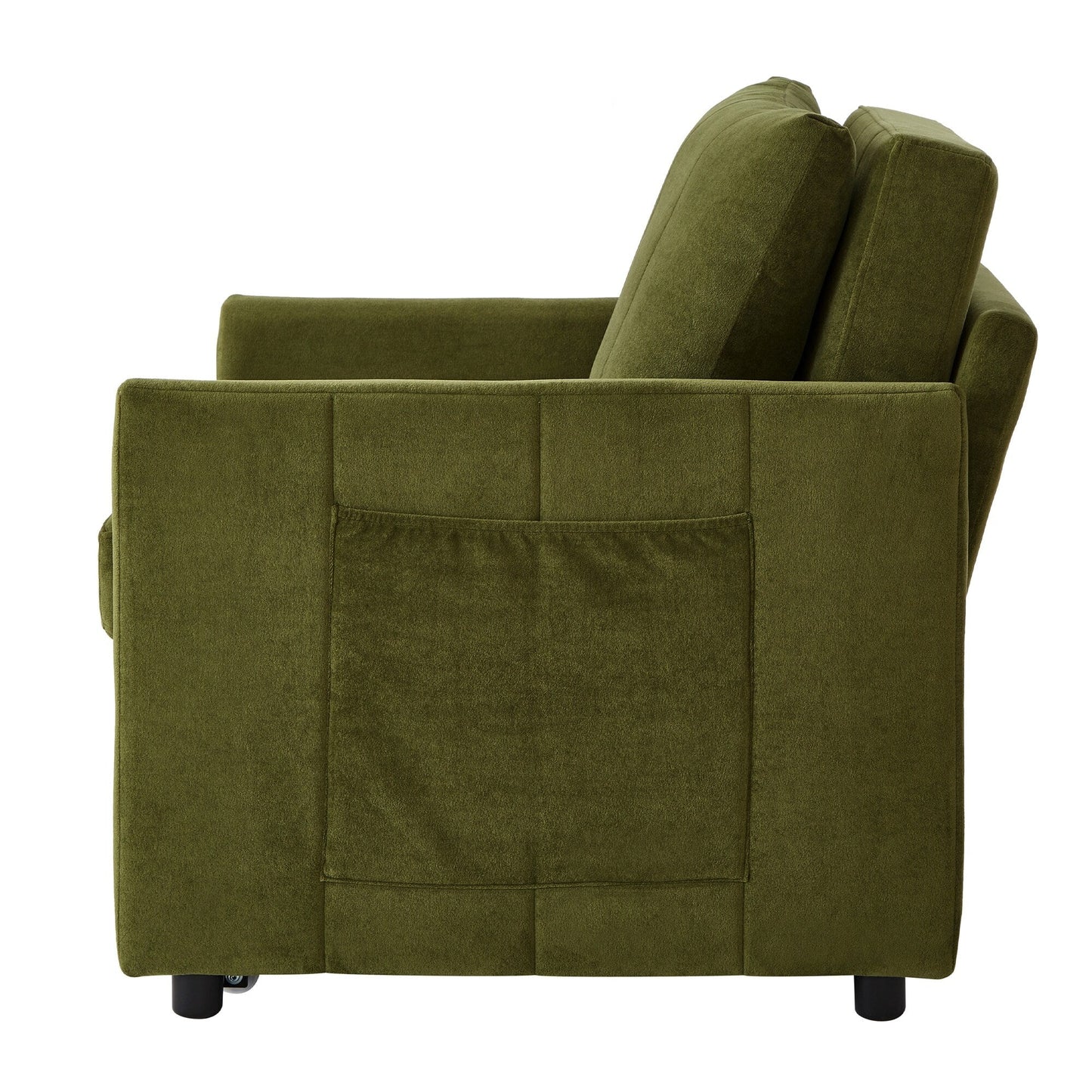 Roomfitters Convertible Sleeper Sofa with Pull-Out Bed 5-Position Adjustable Backrest Side Pockets & Storage Basket