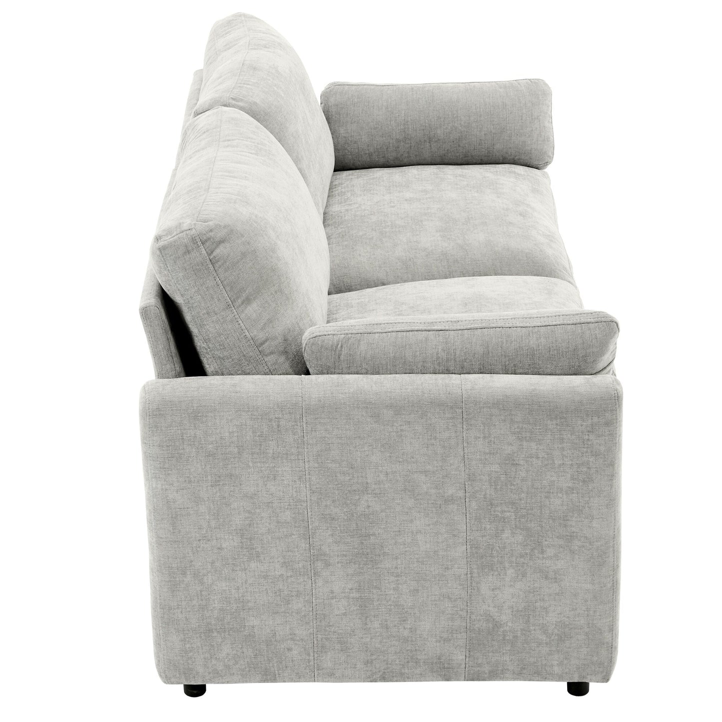 Roomfitters Cozy Oversized Upholstered Loveseat Cloud Sofa with Plush Double Cushion for Living Room, Light Grey