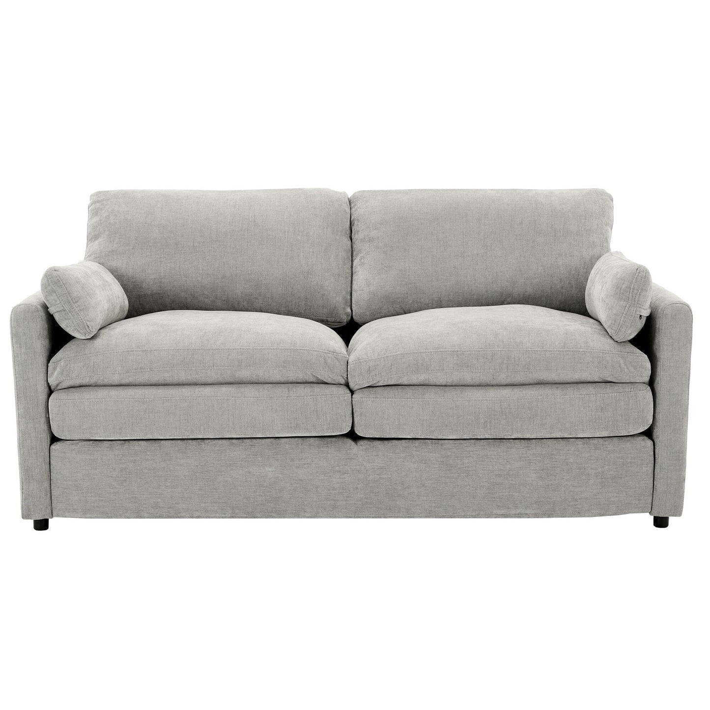 Roomfitters Cozy Oversized Upholstered Loveseat Cloud Sofa with Plush Double Cushion for Living Room, Light Grey