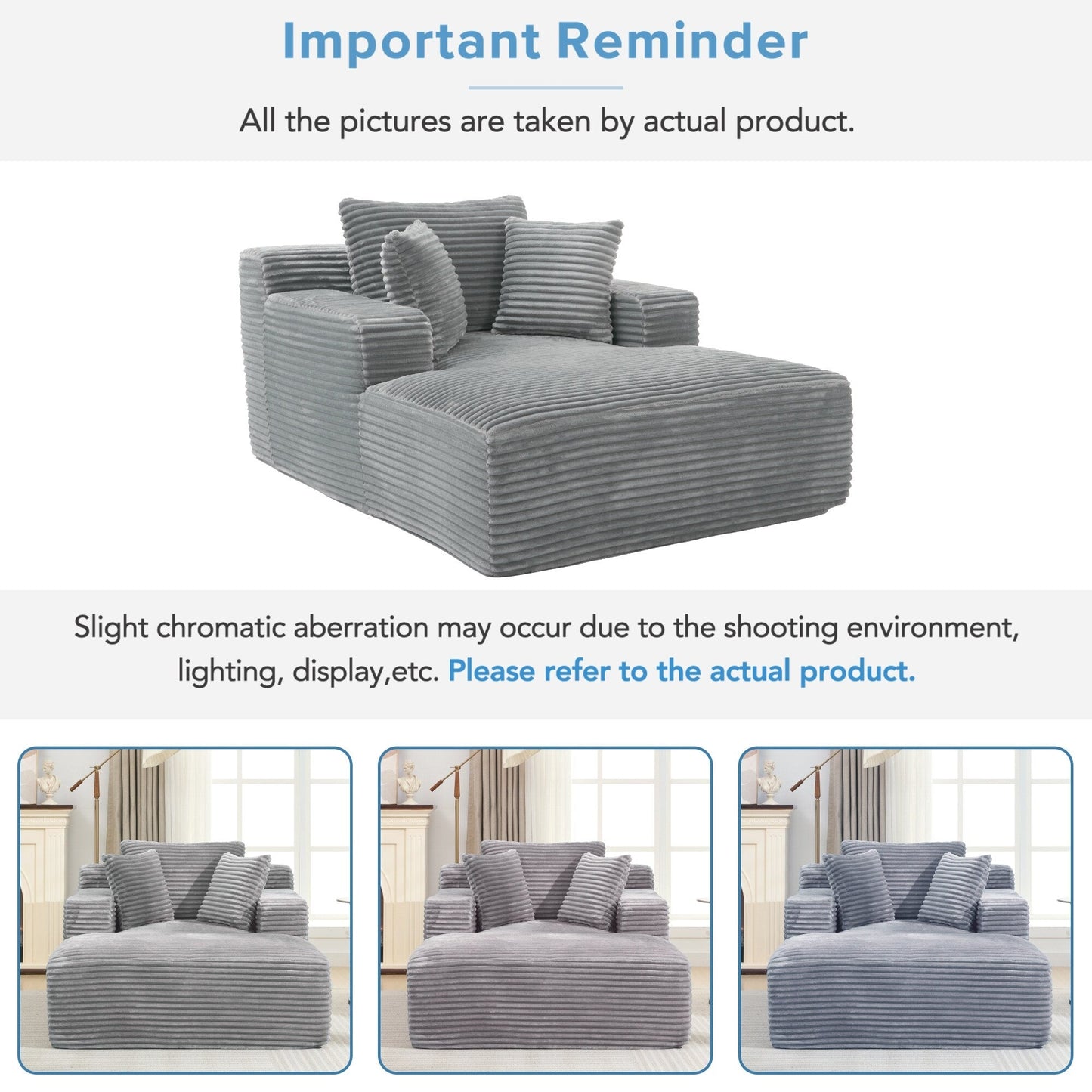 Roomfitters Full-Compressed Chaise Lounge Sleeper Sofa with Removable Pillows Modern Upholstered Couch