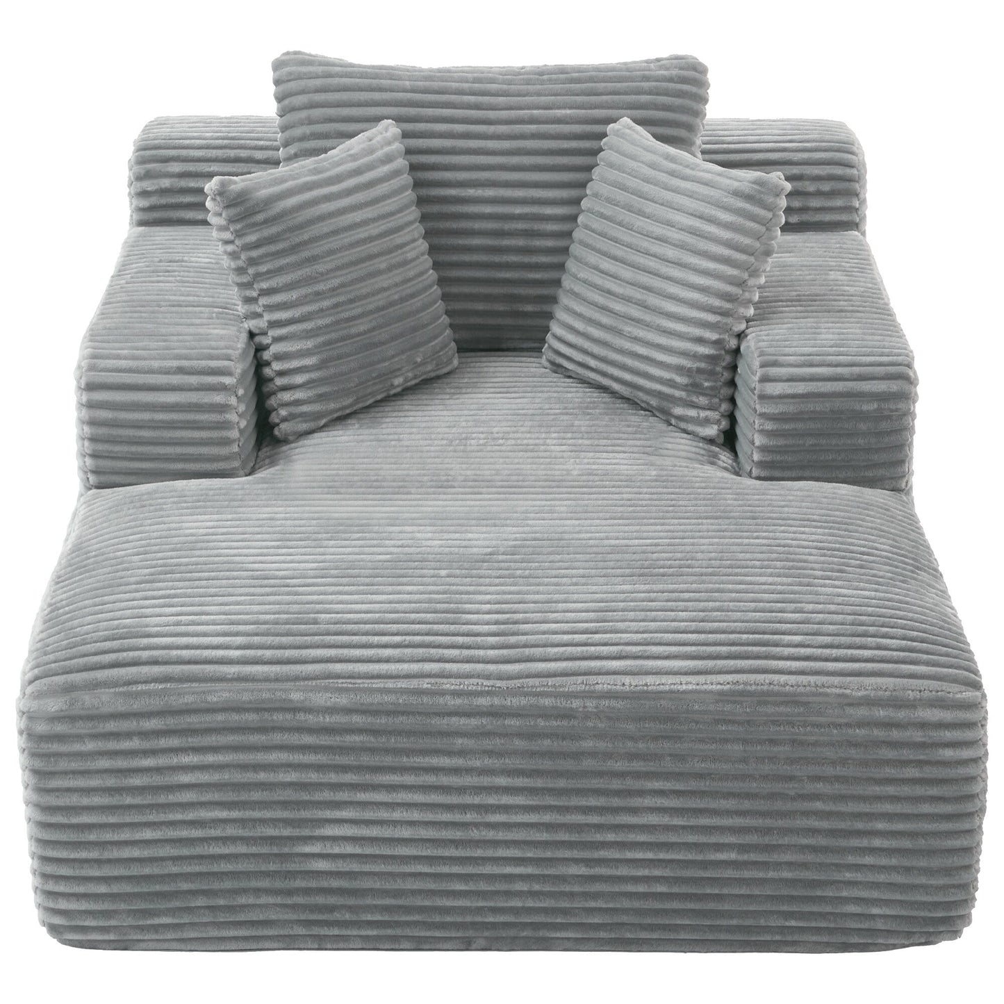 Roomfitters Full-Compressed Chaise Lounge Sleeper Sofa with Removable Pillows Modern Upholstered Couch