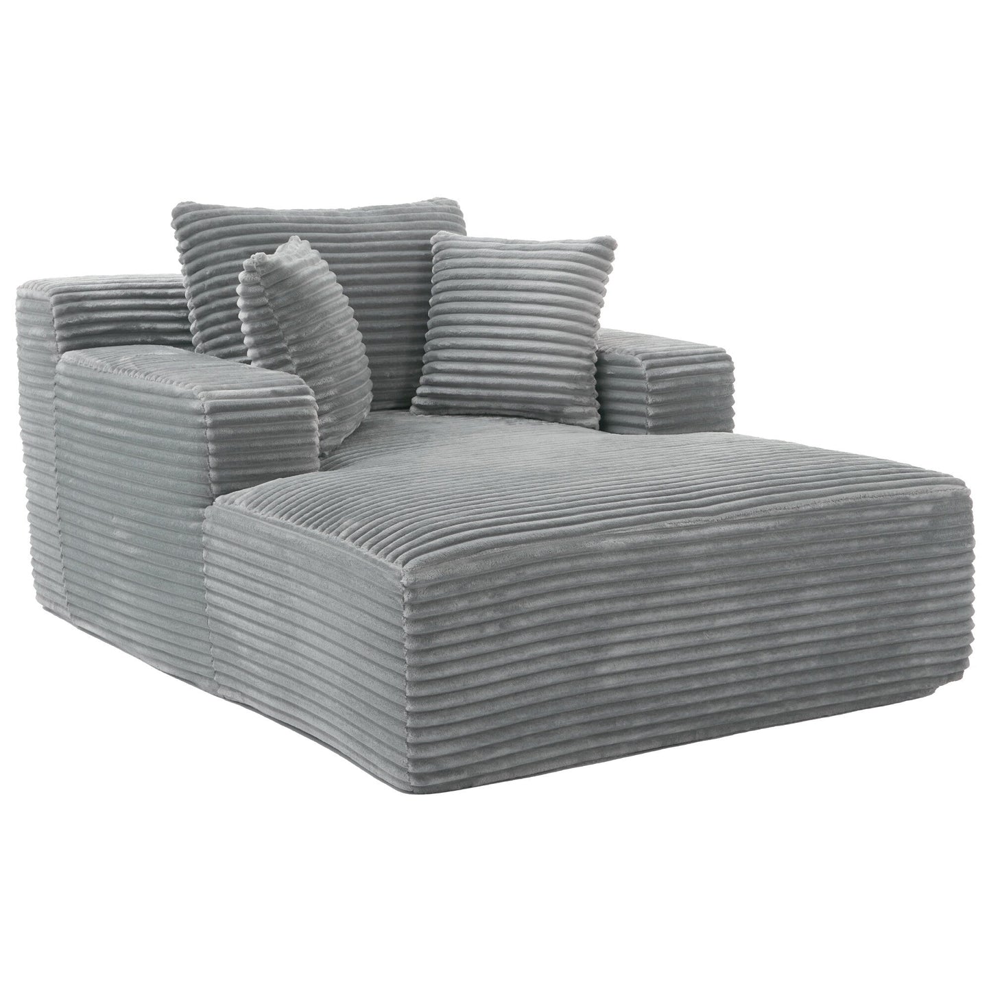 Roomfitters Full-Compressed Chaise Lounge Sleeper Sofa with Removable Pillows Modern Upholstered Couch