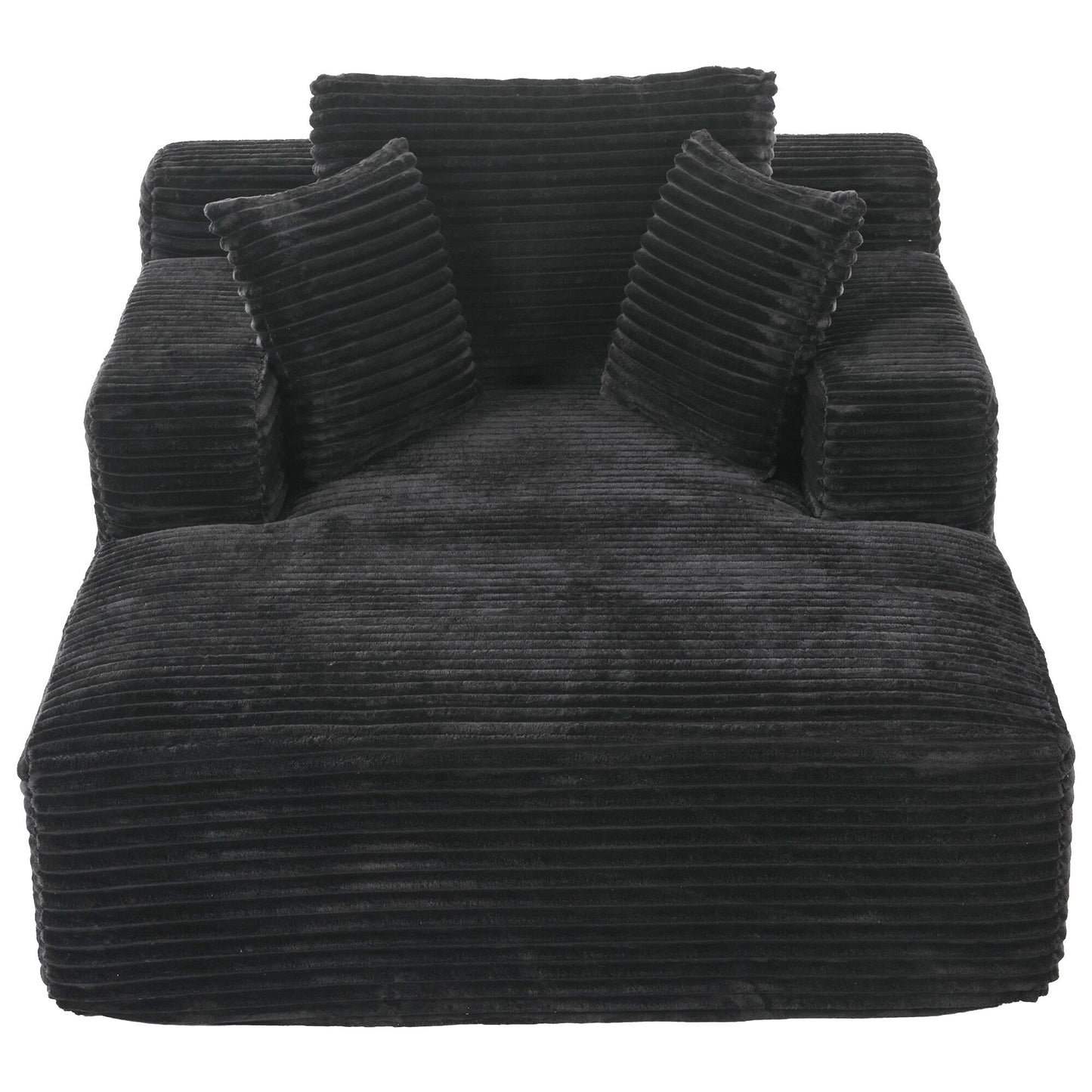 Roomfitters Full-Compressed Chaise Lounge Sleeper Sofa with Removable Pillows Modern Upholstered Couch