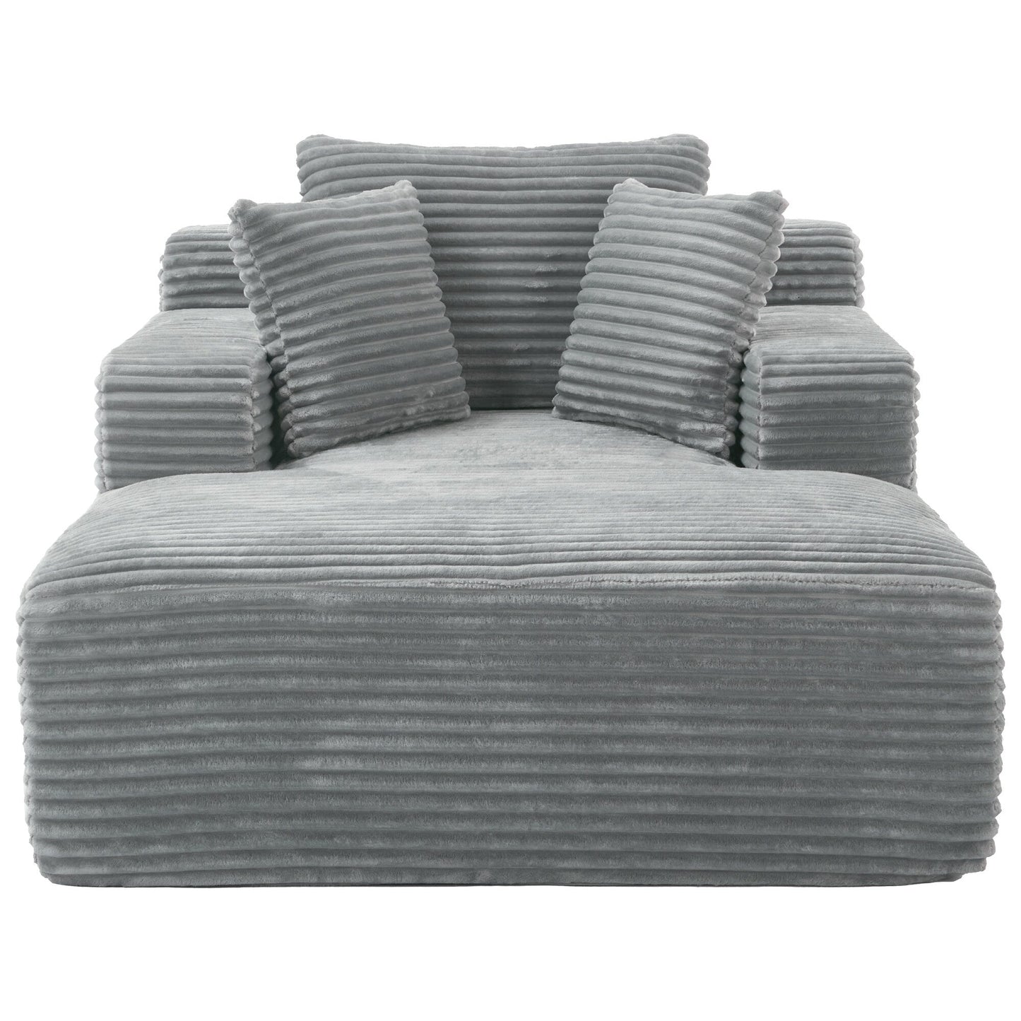 Roomfitters Full-Compressed Chaise Lounge Sleeper Sofa with Removable Pillows Modern Upholstered Couch