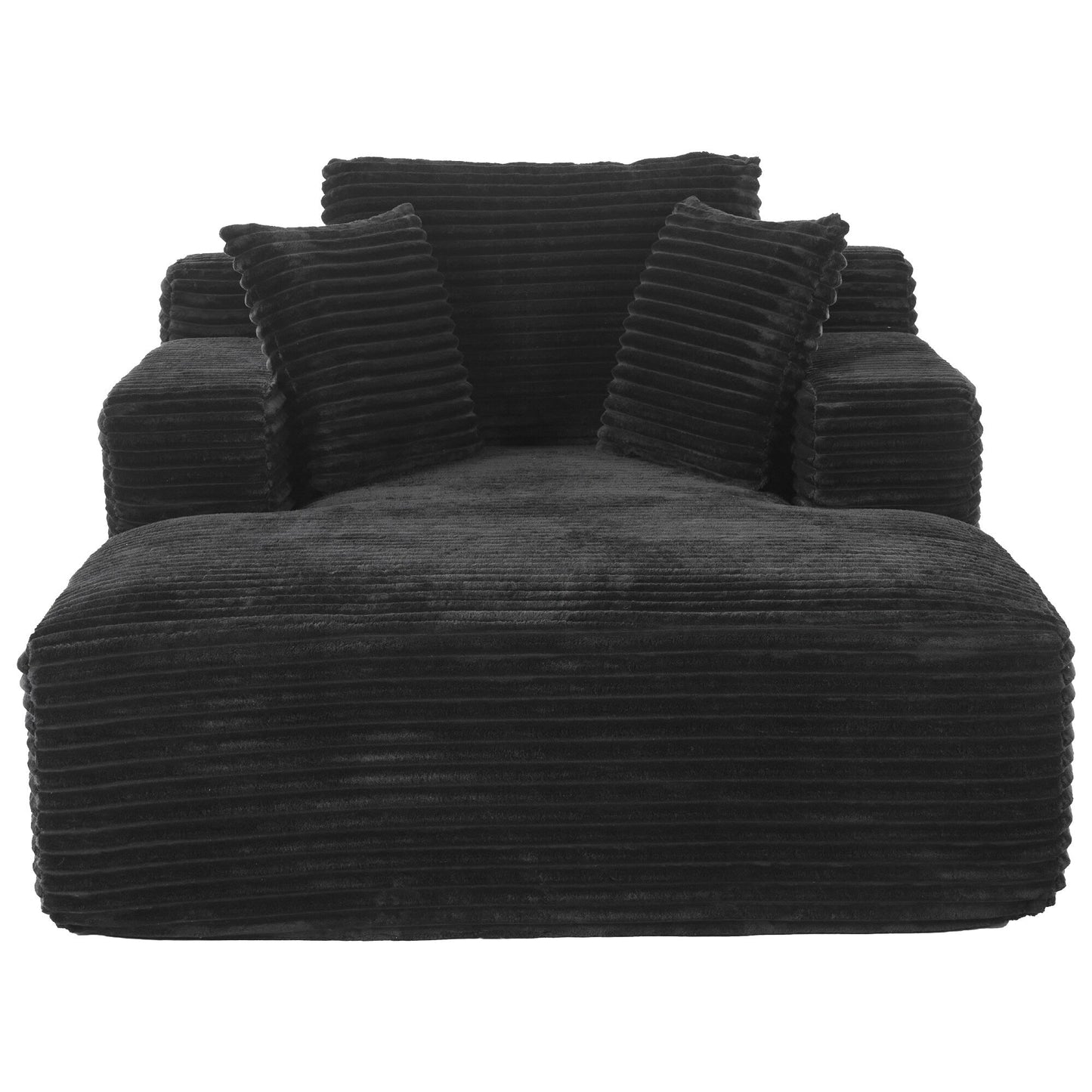 Roomfitters Full-Compressed Chaise Lounge Sleeper Sofa with Removable Pillows Modern Upholstered Couch