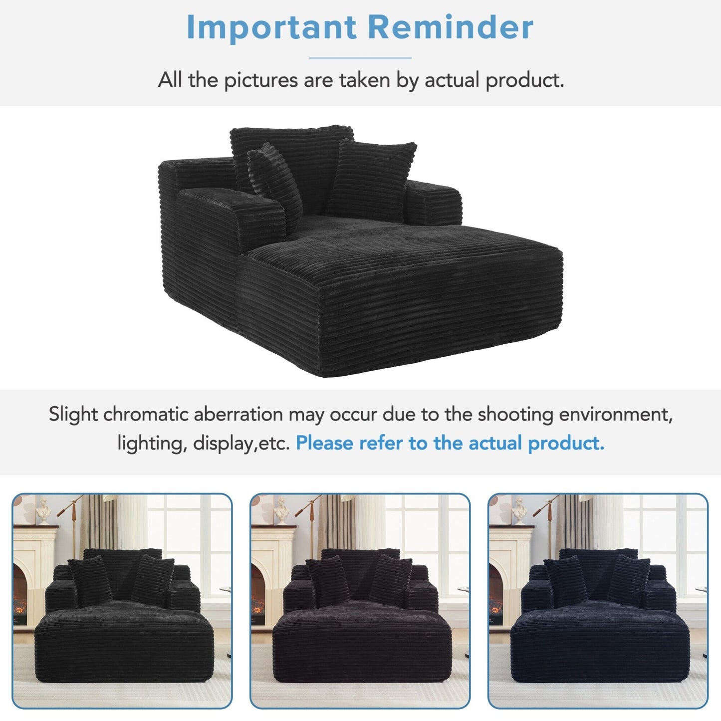 Roomfitters Full-Compressed Chaise Lounge Sleeper Sofa with Removable Pillows Modern Upholstered Couch
