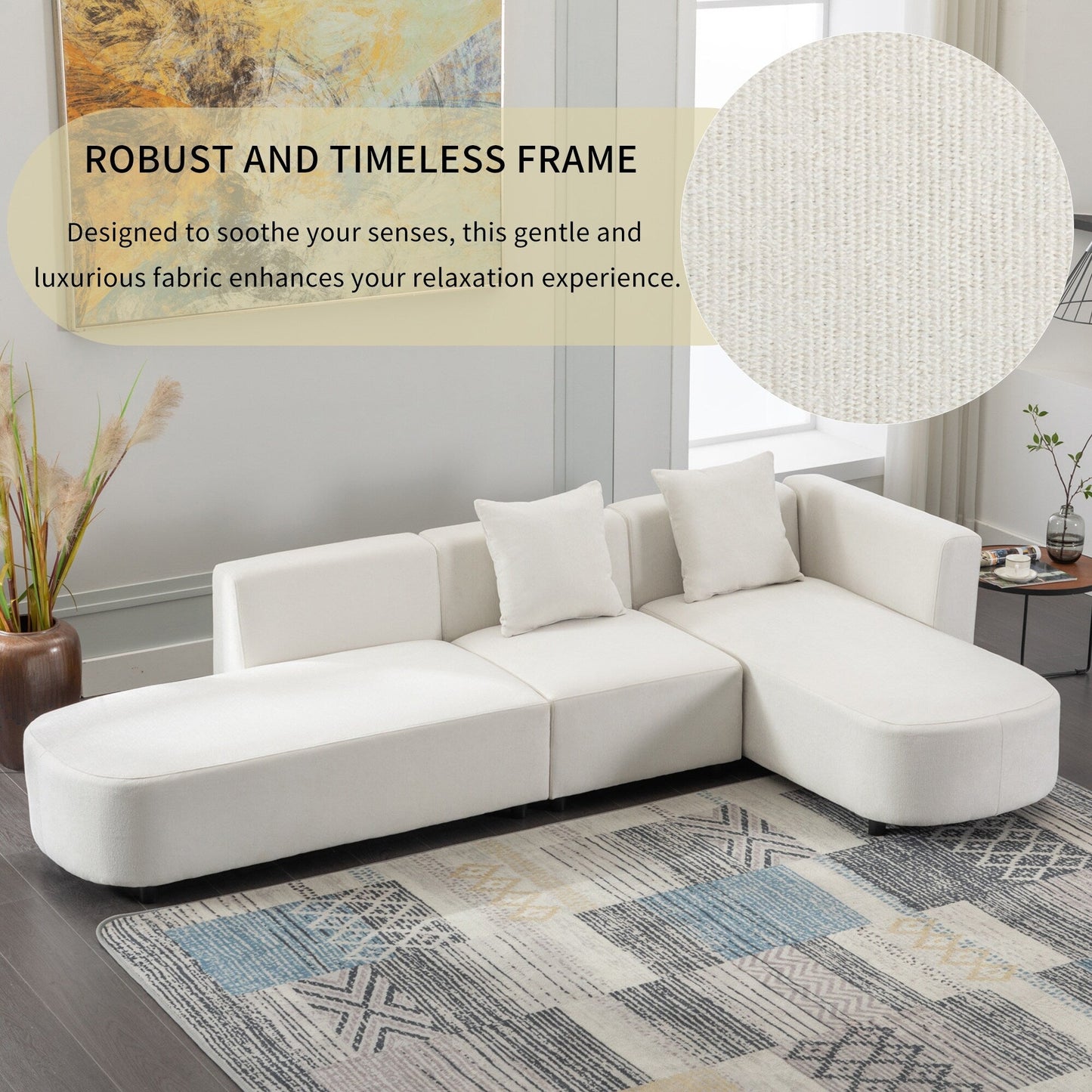 Roomfitters Luxury Modern Style Upholstery Sofa for Living Room, Elegant and Comfortable Design, Perfect for Any Living Space