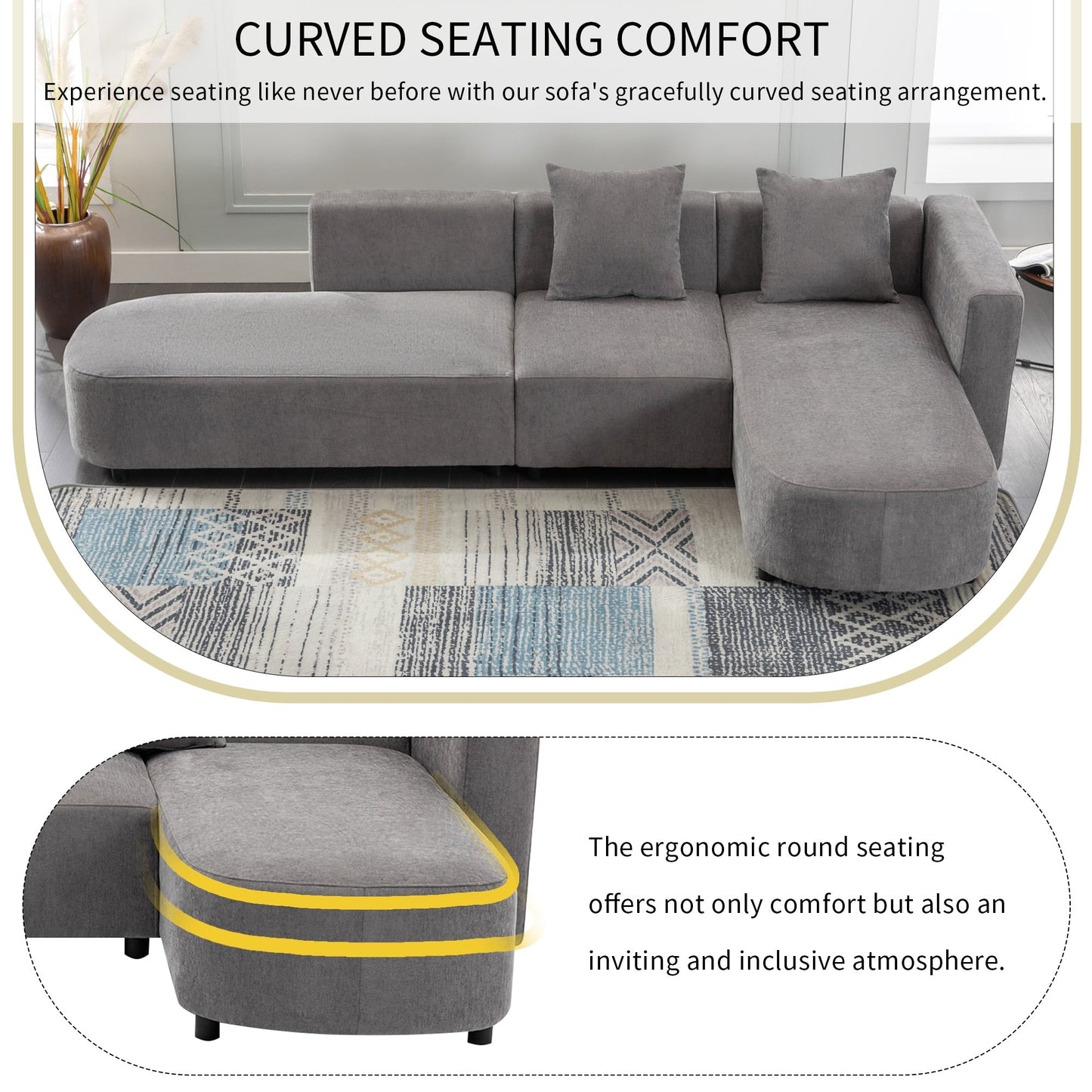 Roomfitters Luxury Modern Style Upholstery Sofa for Living Room, Elegant and Comfortable Design, Perfect for Any Living Space