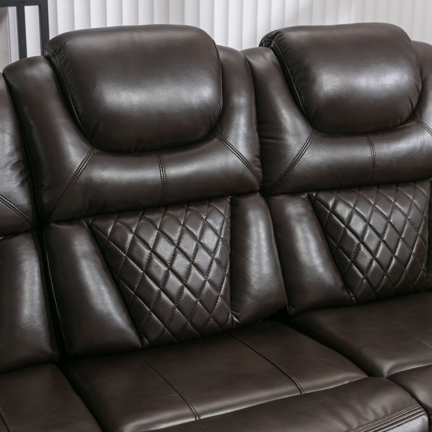 Roomfitters Manual Rocking Recliner Chair with Center Console, Perfect Home Theater Seating for Living Room