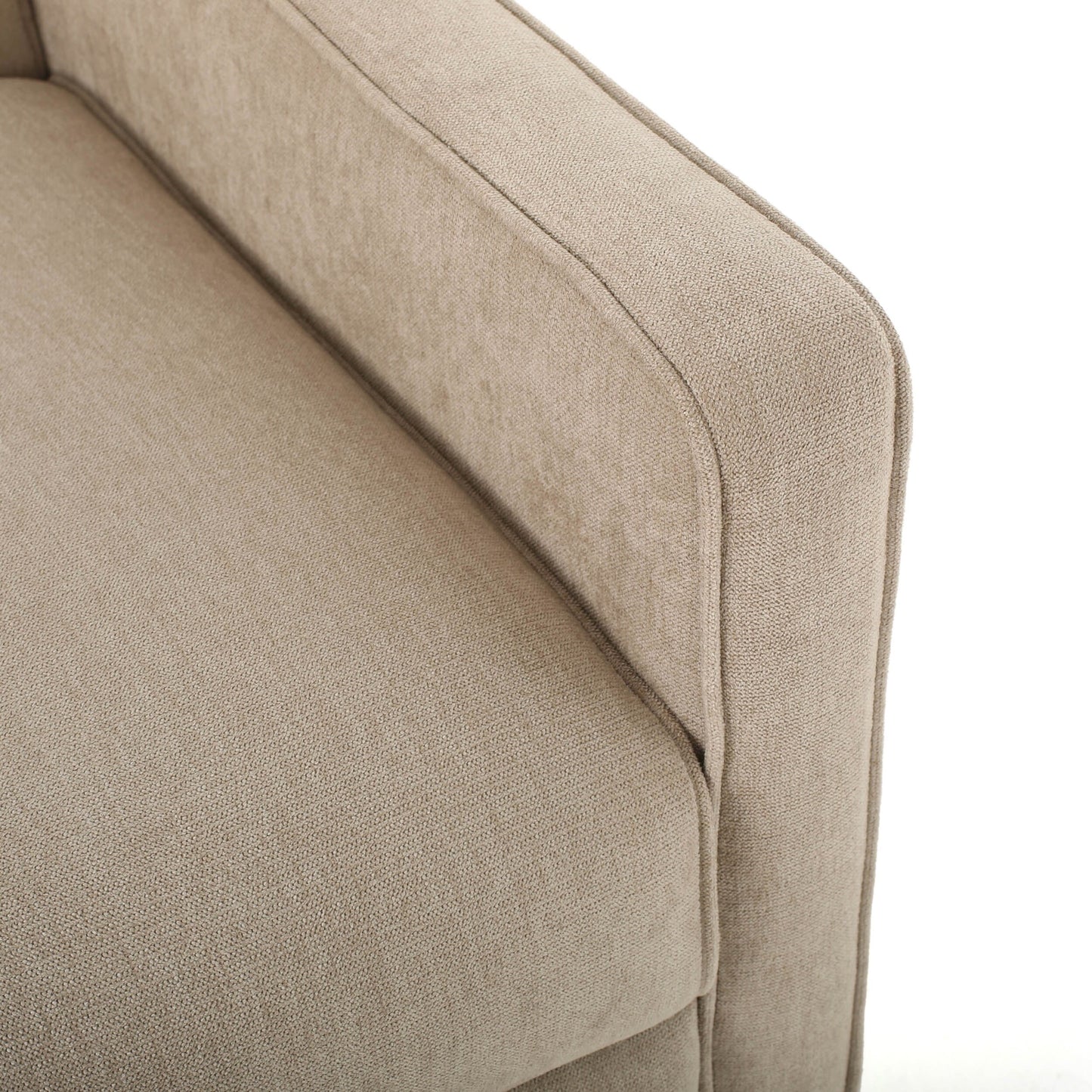 Roomfitters Minimalist Natural Linen Fabric Push Back Chair, Ergonomically Designed for Relaxation and Support, Natural