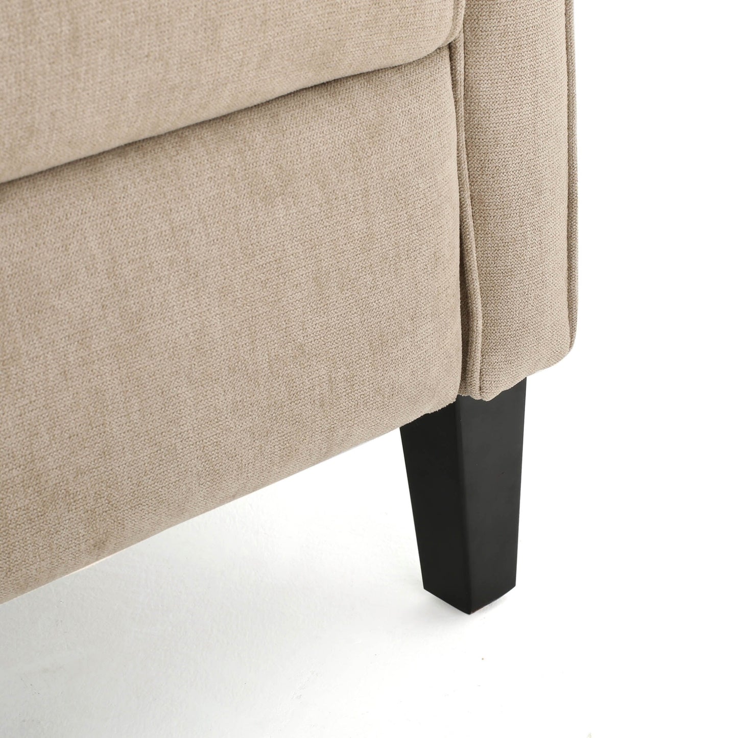 Roomfitters Minimalist Natural Linen Fabric Push Back Chair, Ergonomically Designed for Relaxation and Support, Natural