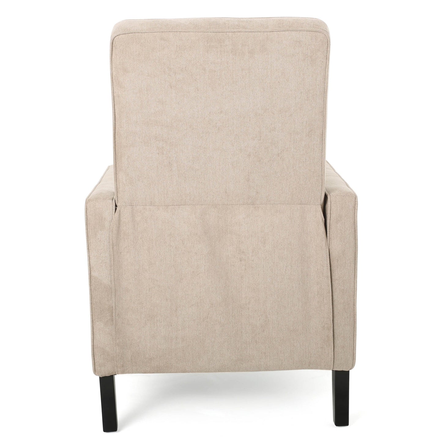 Roomfitters Minimalist Natural Linen Fabric Push Back Chair, Ergonomically Designed for Relaxation and Support, Natural