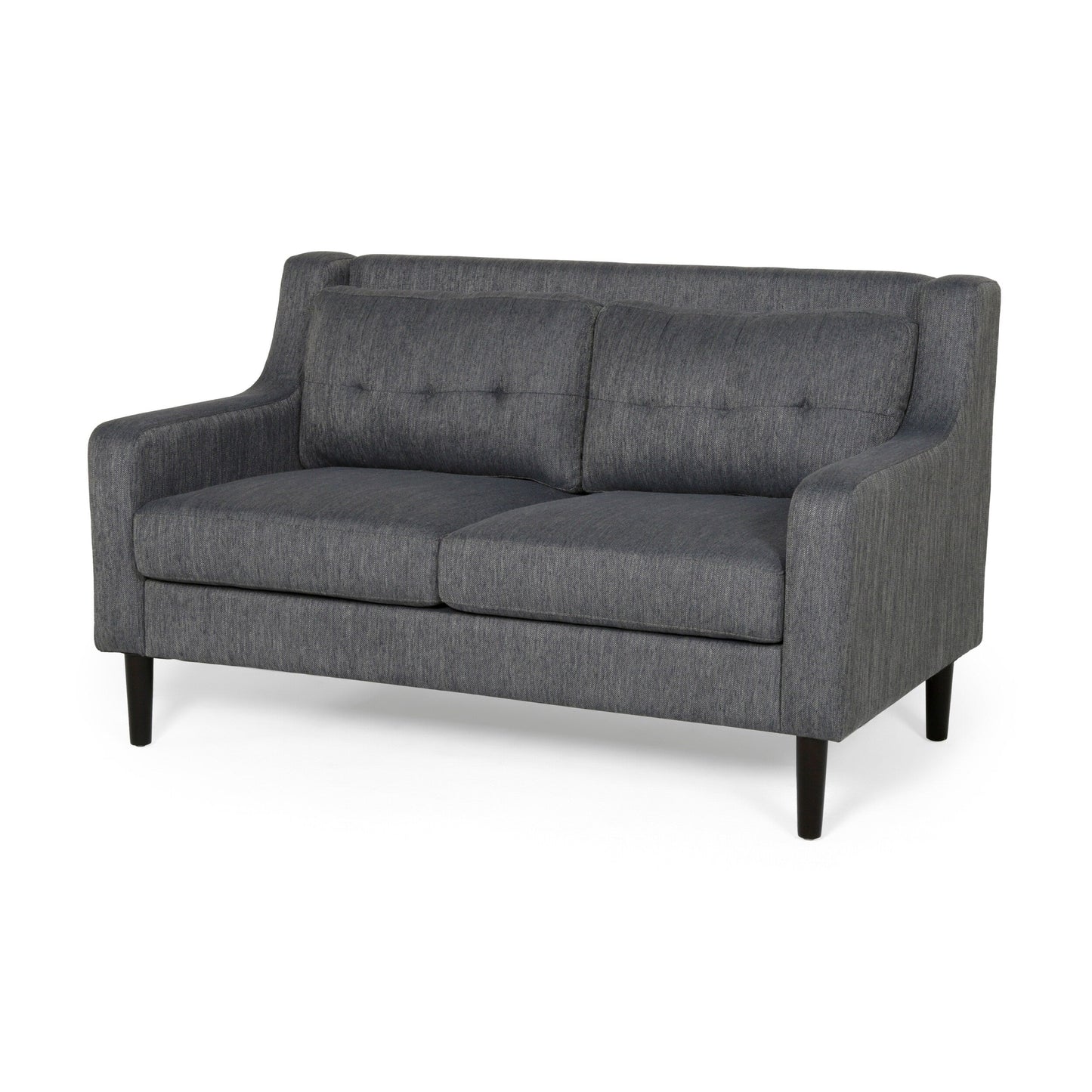 Roomfitters Modern Upholstered Sofa, Button-Tufted Couch with Curved Armrests and Comfortable Cushions