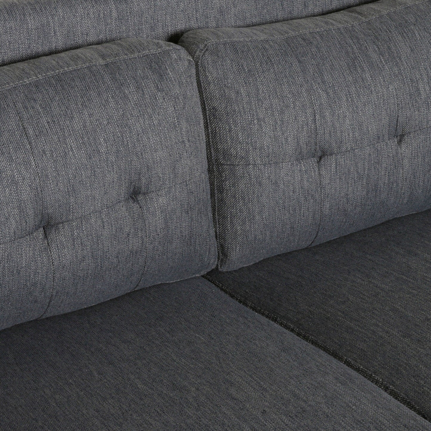 Roomfitters Modern Upholstered Sofa, Button-Tufted Couch with Curved Armrests and Comfortable Cushions