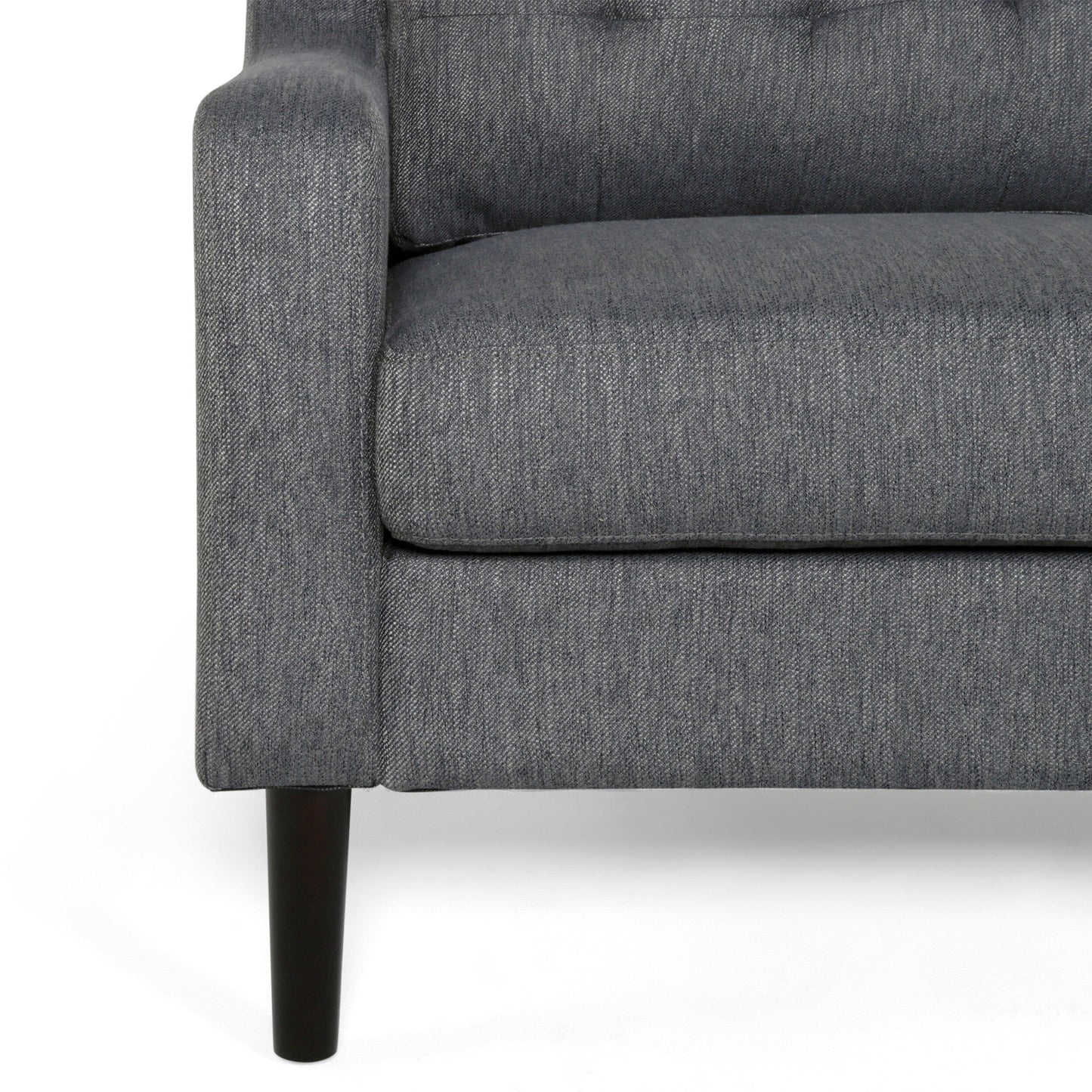 Roomfitters Modern Upholstered Sofa, Button-Tufted Couch with Curved Armrests and Comfortable Cushions