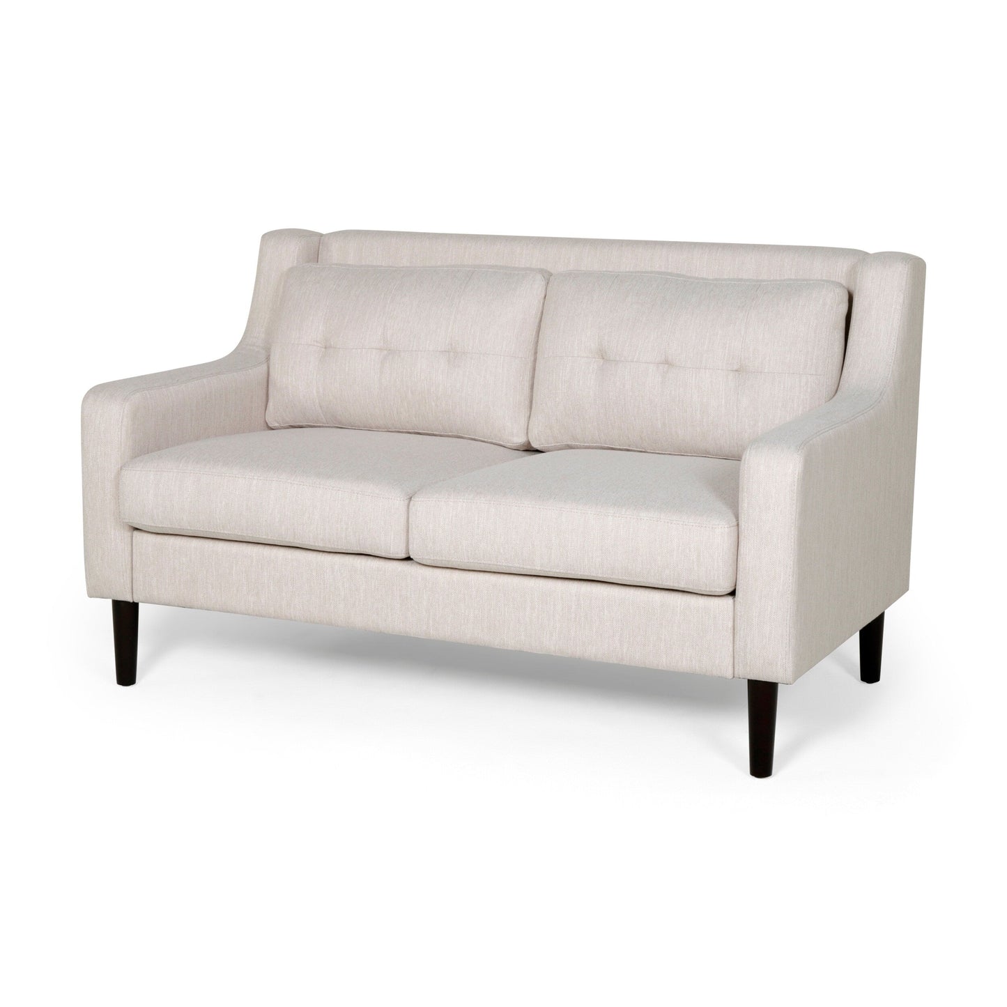 Roomfitters Modern Upholstered Sofa, Button-Tufted Couch with Curved Armrests and Comfortable Cushions