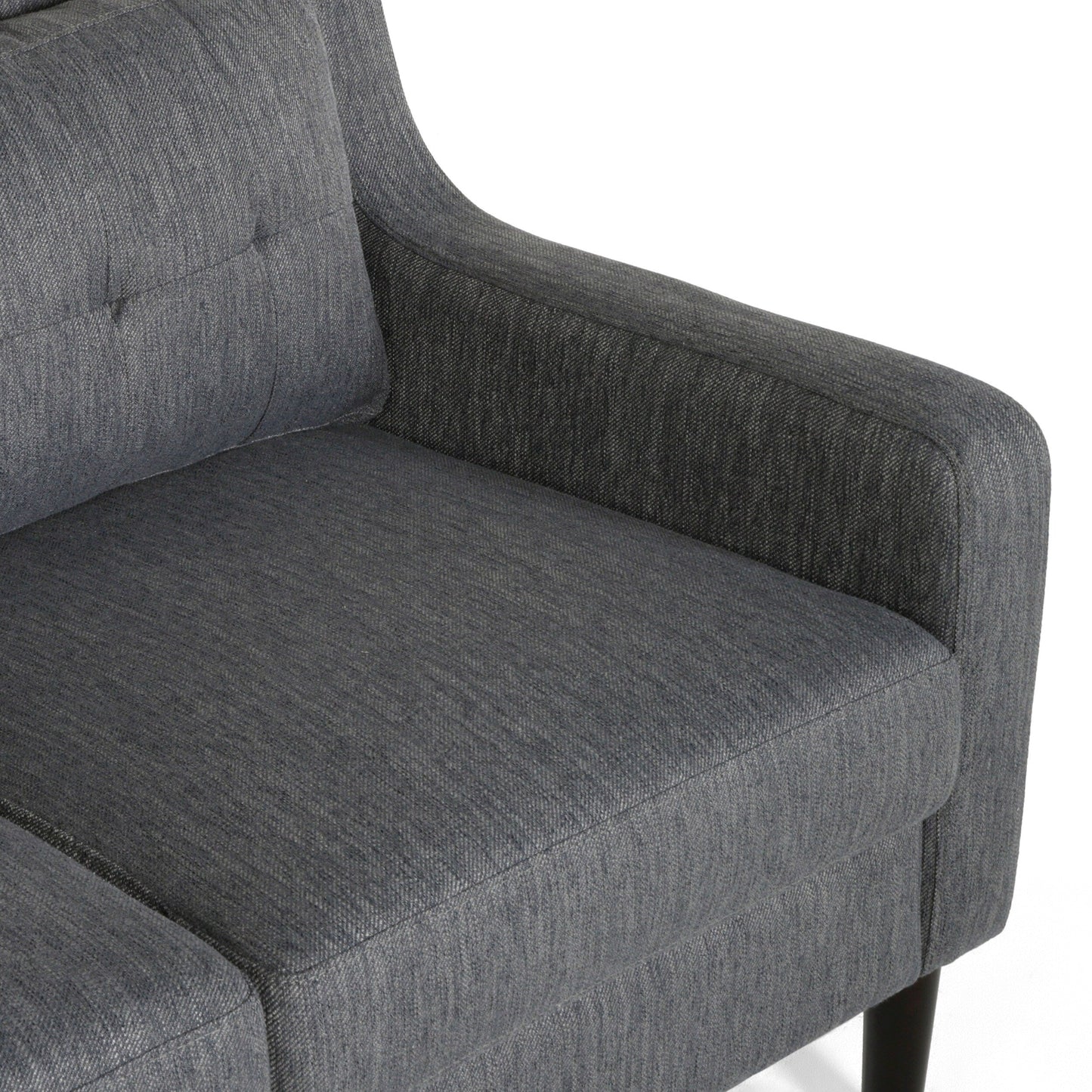 Roomfitters Modern Upholstered Sofa, Button-Tufted Couch with Curved Armrests and Comfortable Cushions