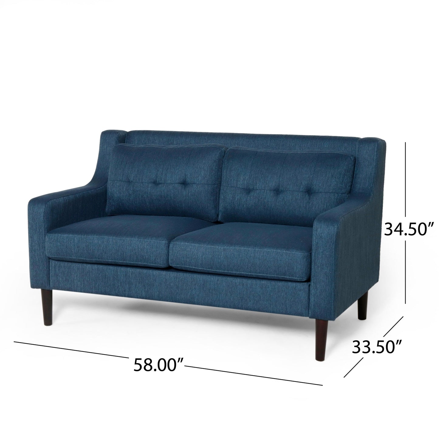 Roomfitters Modern Upholstered Sofa, Button-Tufted Couch with Curved Armrests and Comfortable Cushions