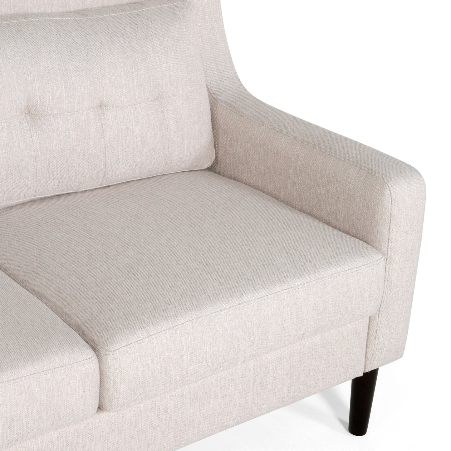 Roomfitters Modern Upholstered Sofa, Button-Tufted Couch with Curved Armrests and Comfortable Cushions