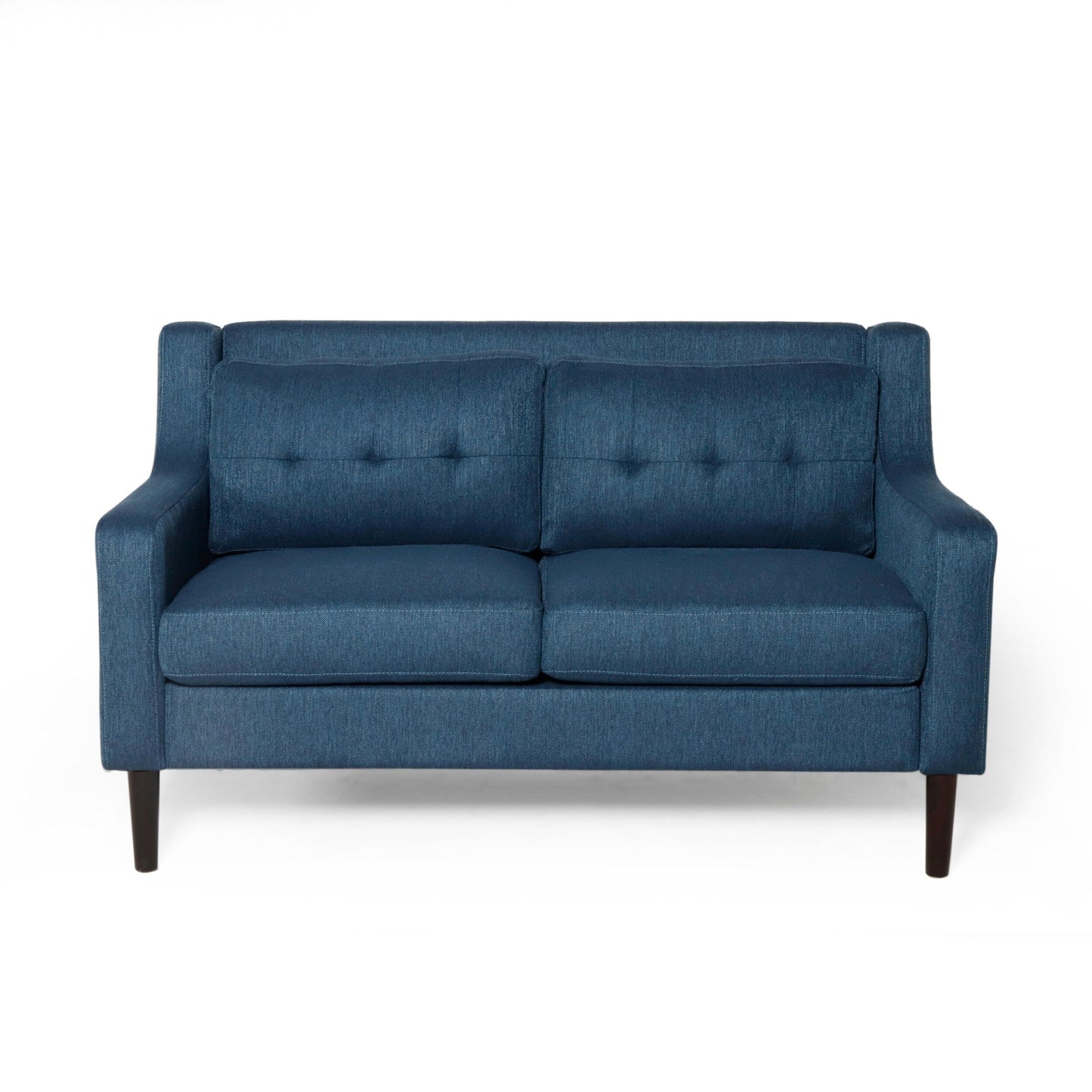 Roomfitters Modern Upholstered Sofa, Button-Tufted Couch with Curved Armrests and Comfortable Cushions