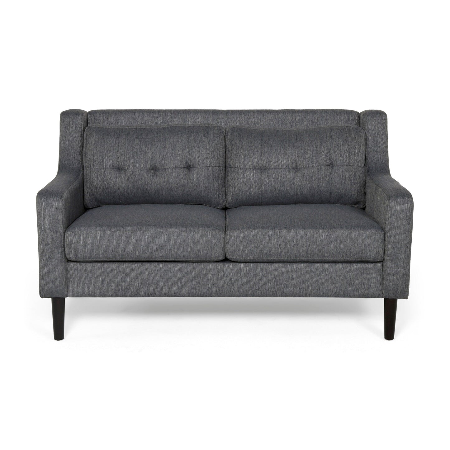Roomfitters Modern Upholstered Sofa, Button-Tufted Couch with Curved Armrests and Comfortable Cushions