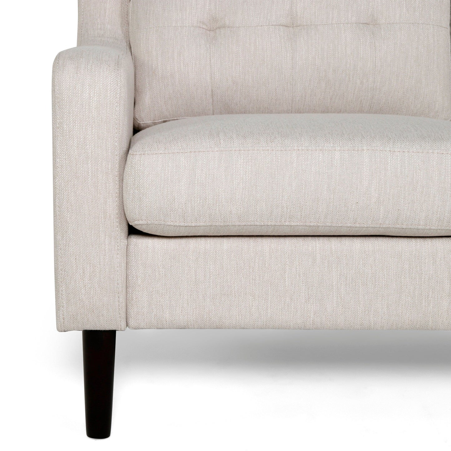 Roomfitters Modern Upholstered Sofa, Button-Tufted Couch with Curved Armrests and Comfortable Cushions