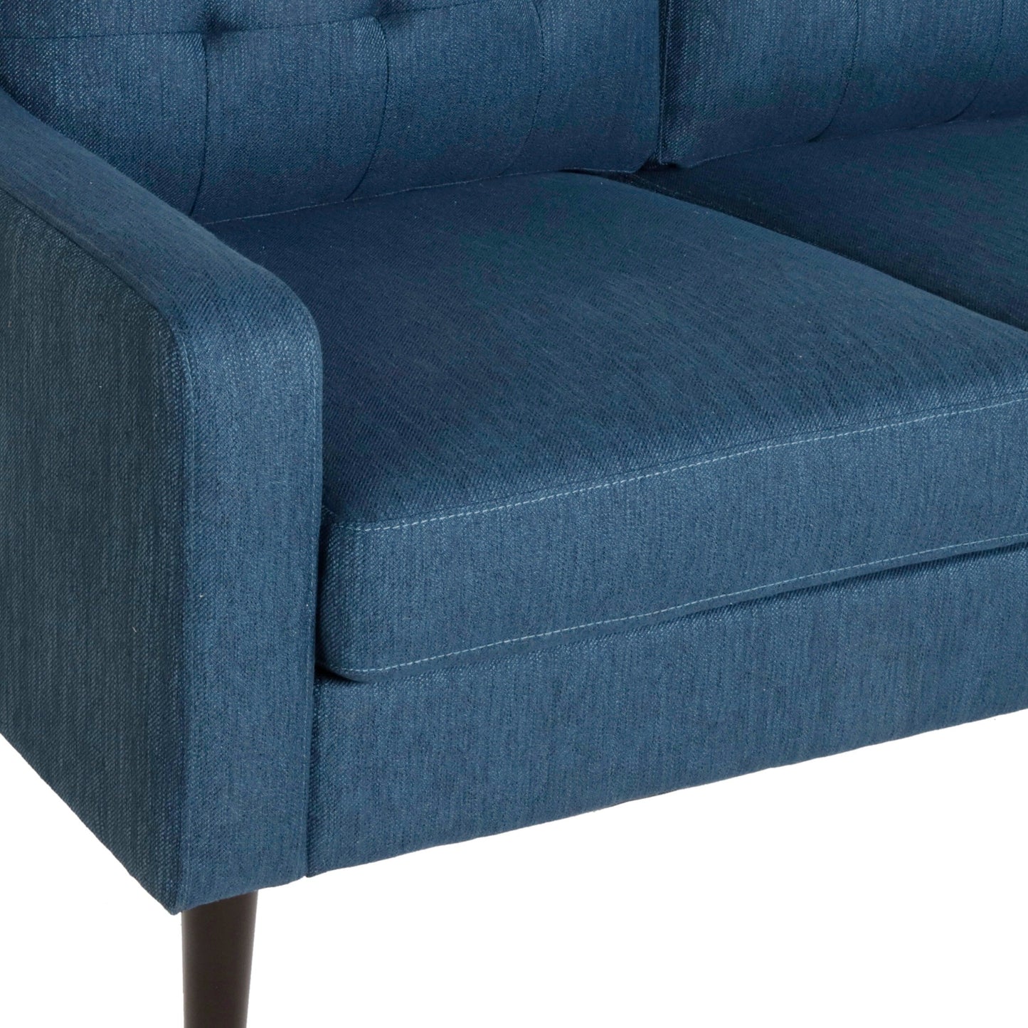 Roomfitters Modern Upholstered Sofa, Button-Tufted Couch with Curved Armrests and Comfortable Cushions