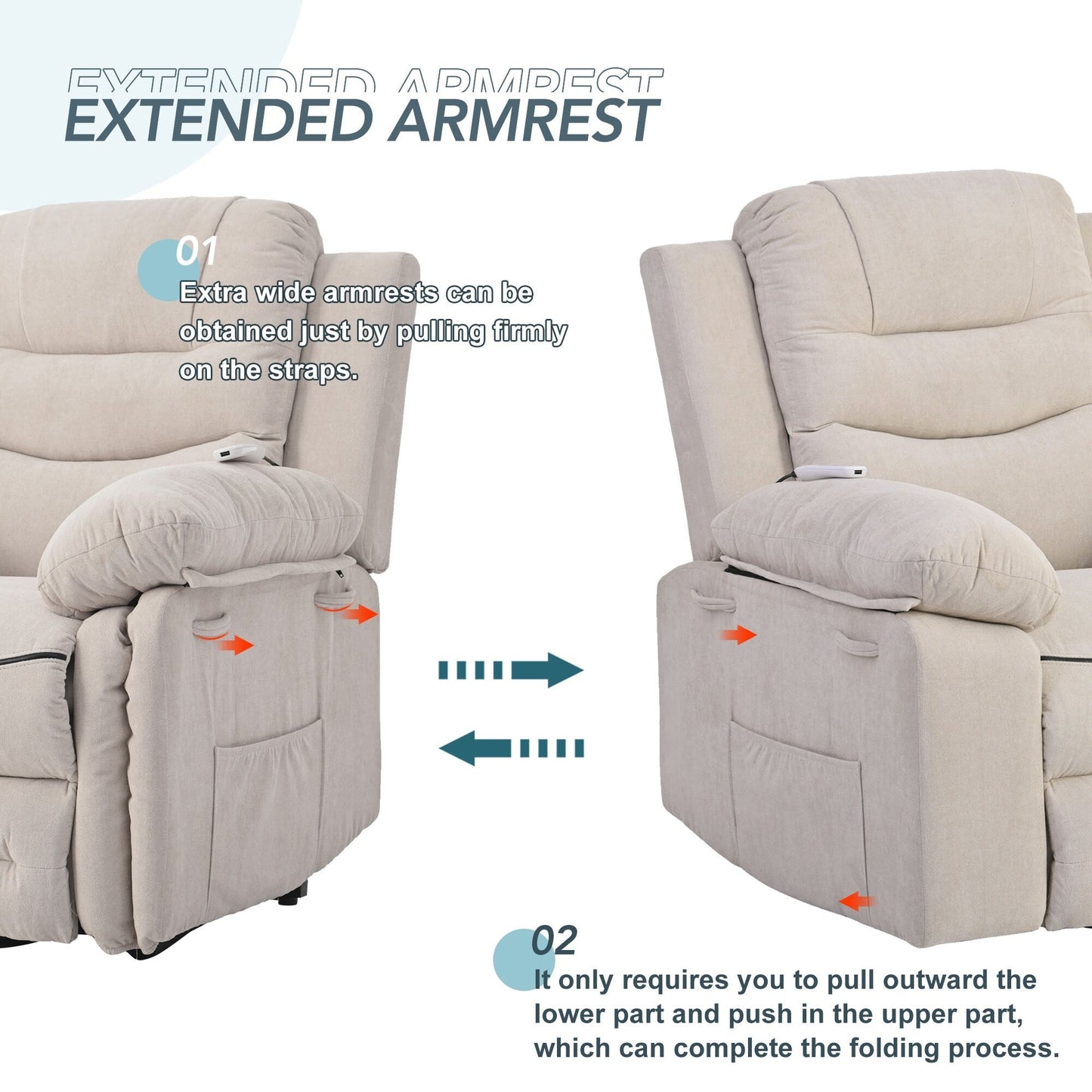 Roomfitters Power Lift Massage Recliner Chair with Soothing Heat, Adjustable Massage Modes, Infinite Reclining Options