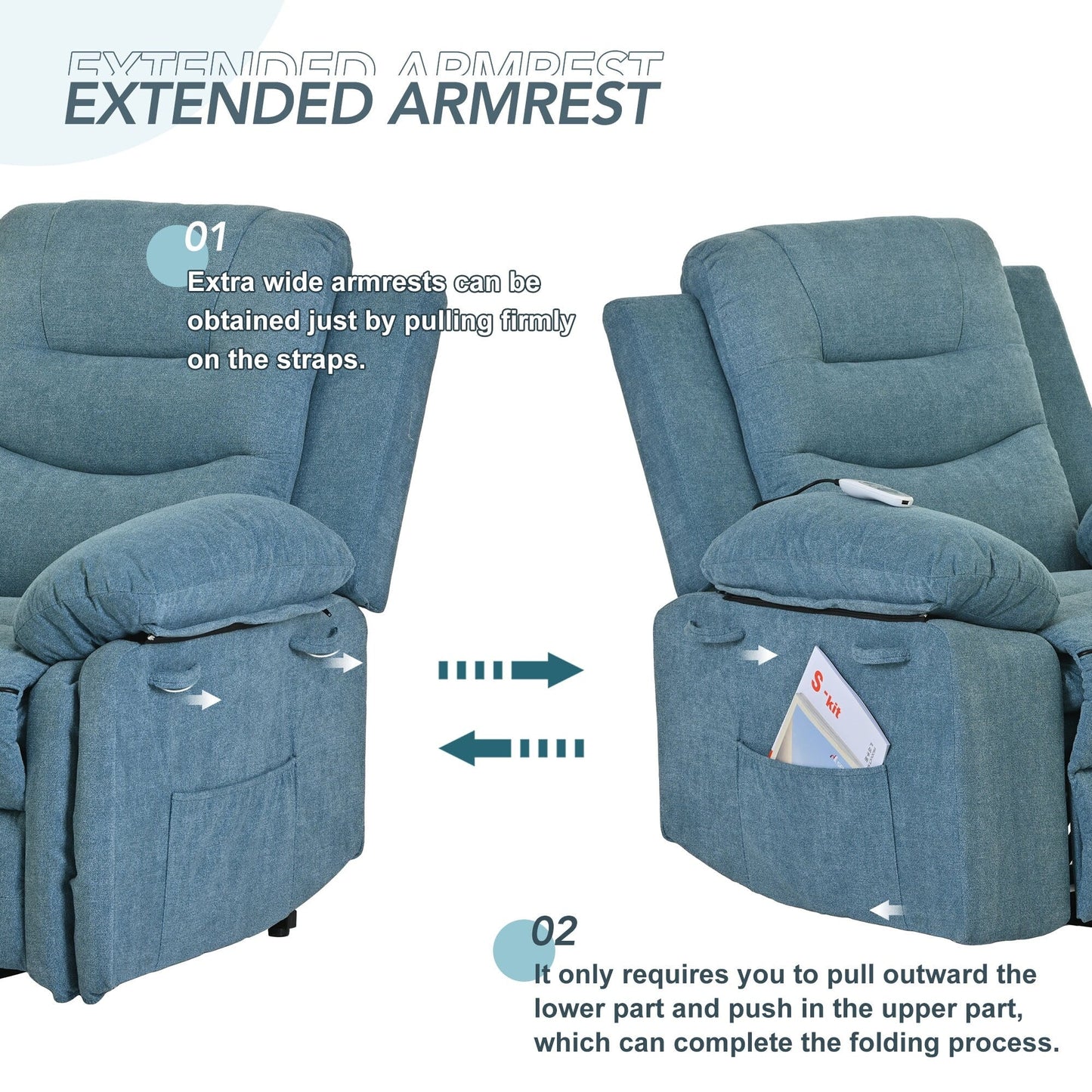Roomfitters Power Lift Massage Recliner Chair with Soothing Heat, Adjustable Massage Modes, Infinite Reclining Options