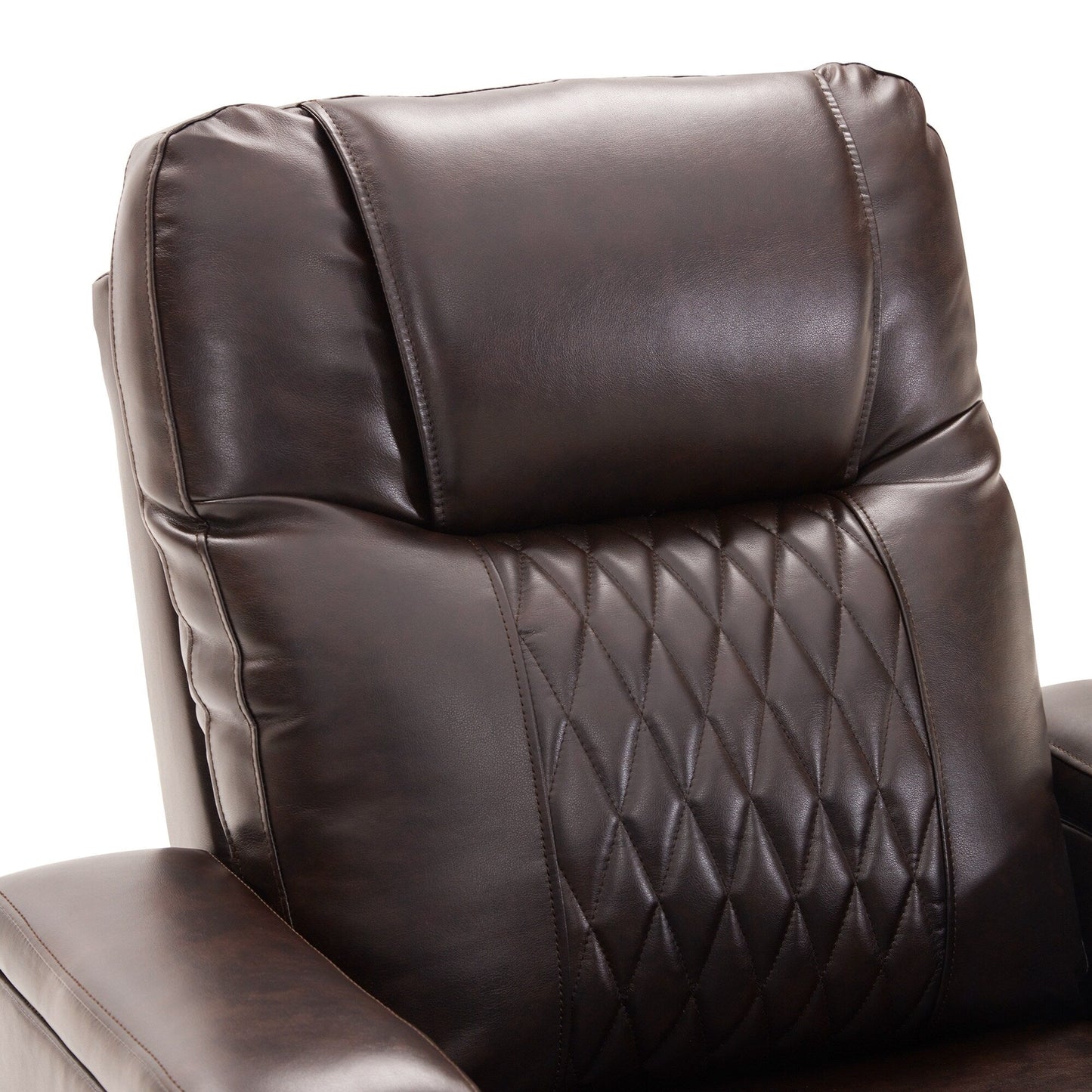 Roomfitters Power Motion Recliner with USB Charging Ports, Hidden Arm Storage, Two Cup Holders, and 360° Swivel Tray Table