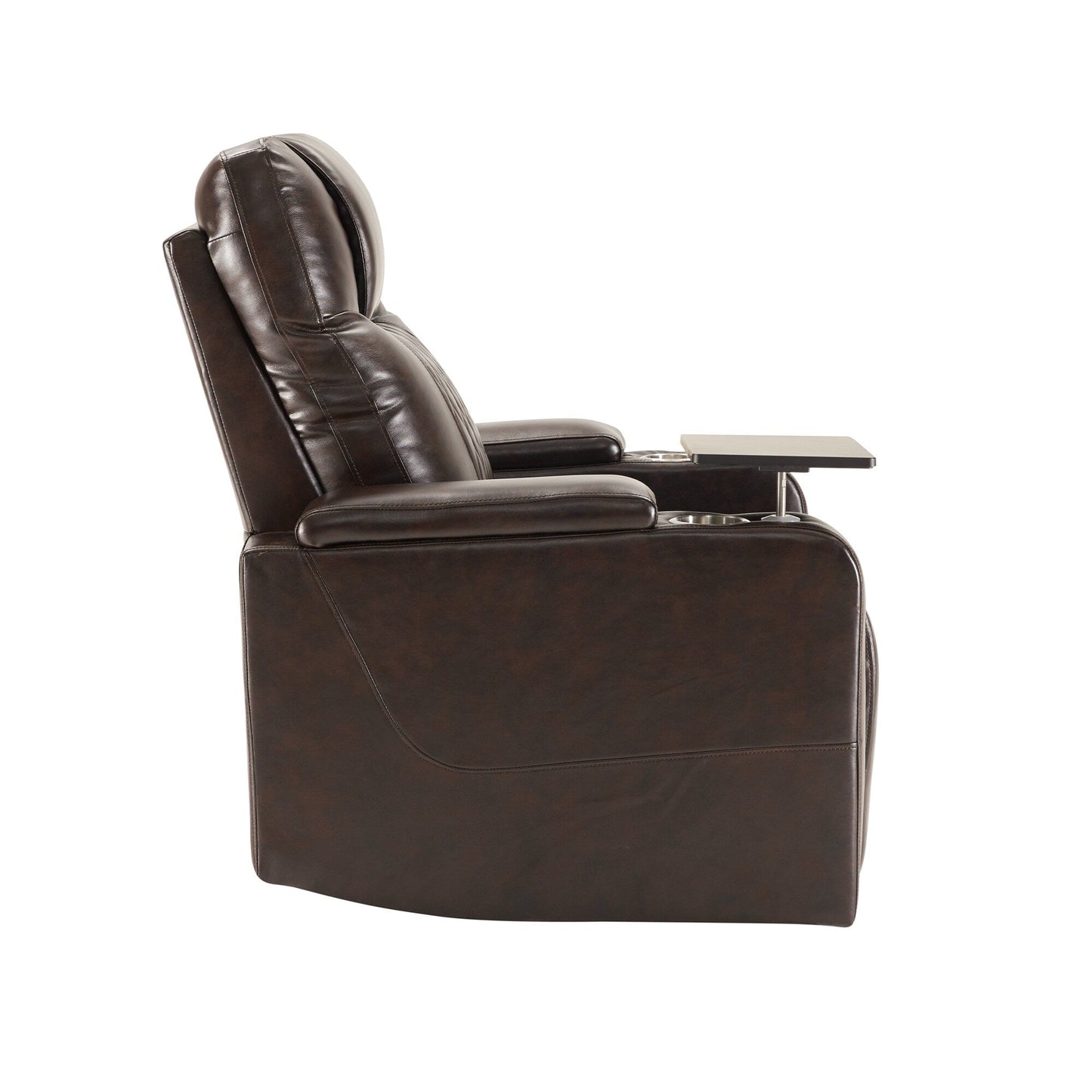 Roomfitters Power Motion Recliner with USB Charging Ports, Hidden Arm Storage, Two Cup Holders, and 360° Swivel Tray Table