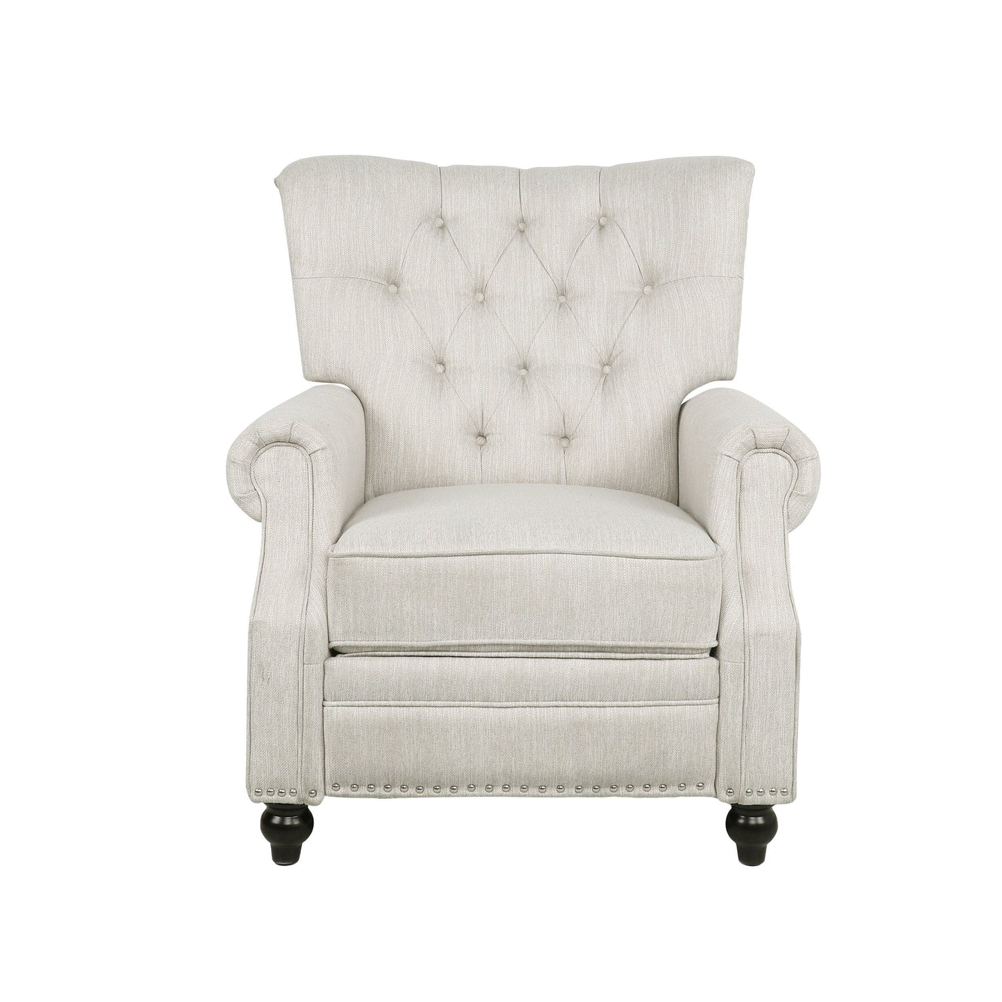 Roomfitters Recliner Chair with Button Tufting and Nailhead Trim, Push-Back Lounge Accent Chair