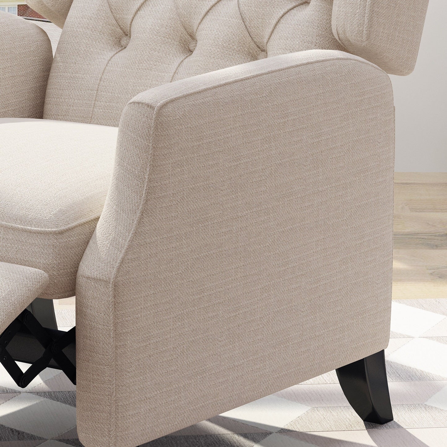 Roomfitters Tufted Wingback Push-Back Recliner Chair with Flared Arms, Lounge Accent Chair for Living Room