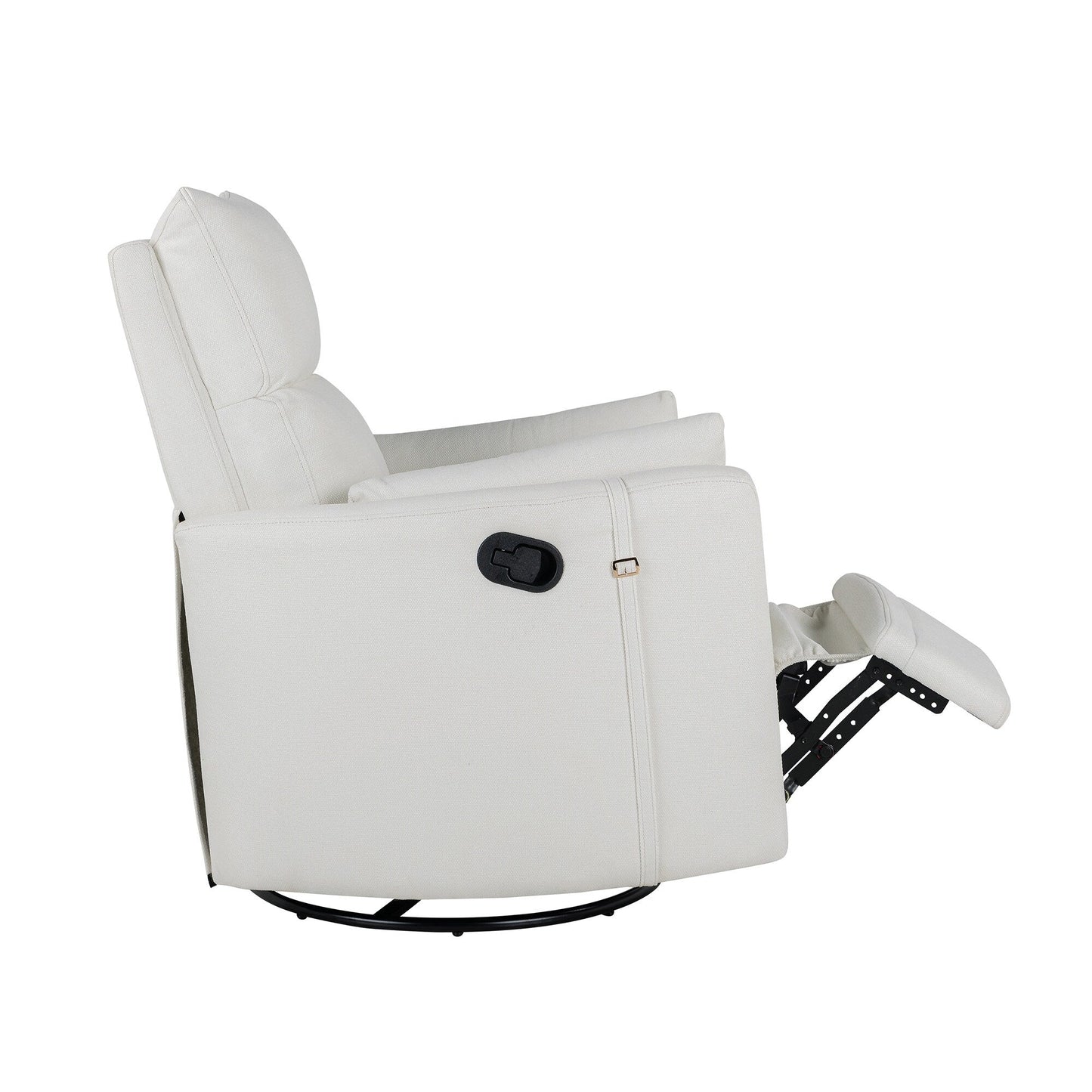 Roomfitters Upholstered Swivel Recliner Chair, Manual Rocking Recliner with Two Removable Pillows,for Living Room