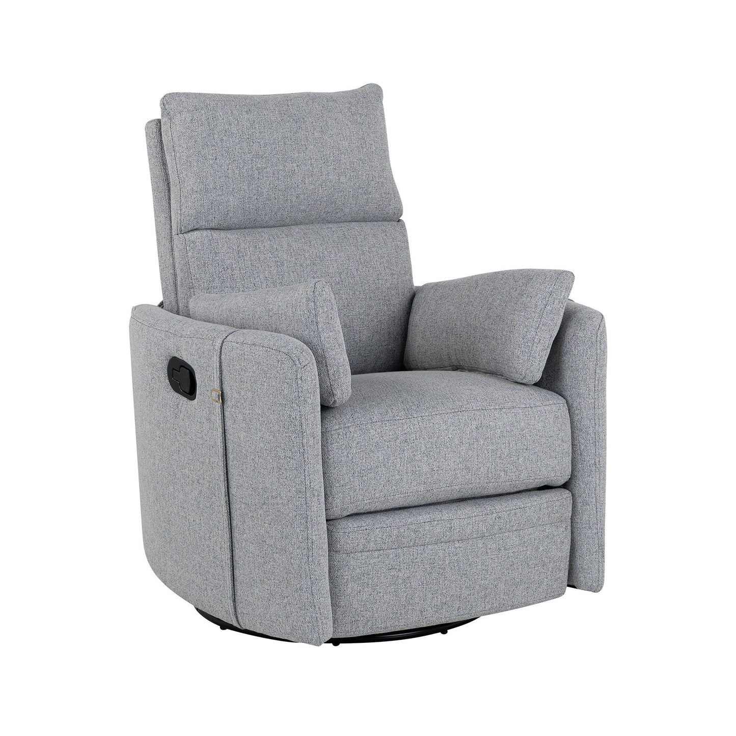 Roomfitters Upholstered Swivel Recliner Chair, Manual Rocking Recliner with Two Removable Pillows,for Living Room